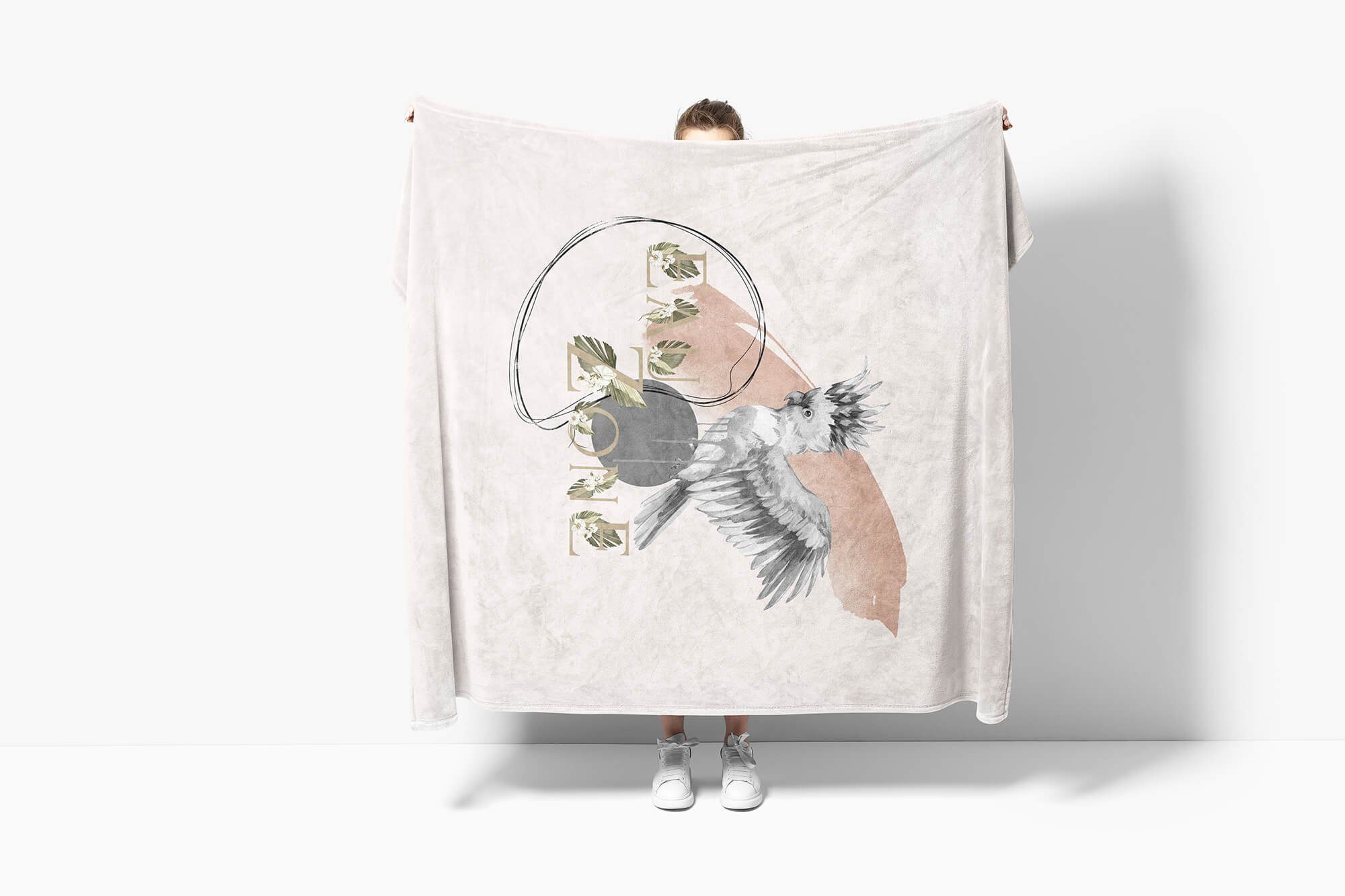 Handtuch Handtücher Kuscheldecke Eindrucksvoll Kunstvoll (1-St), Schö, Einzigartig Art Sinus Saunatuch Handtuch Papagei Baumwolle-Polyester-Mix Strandhandtuch