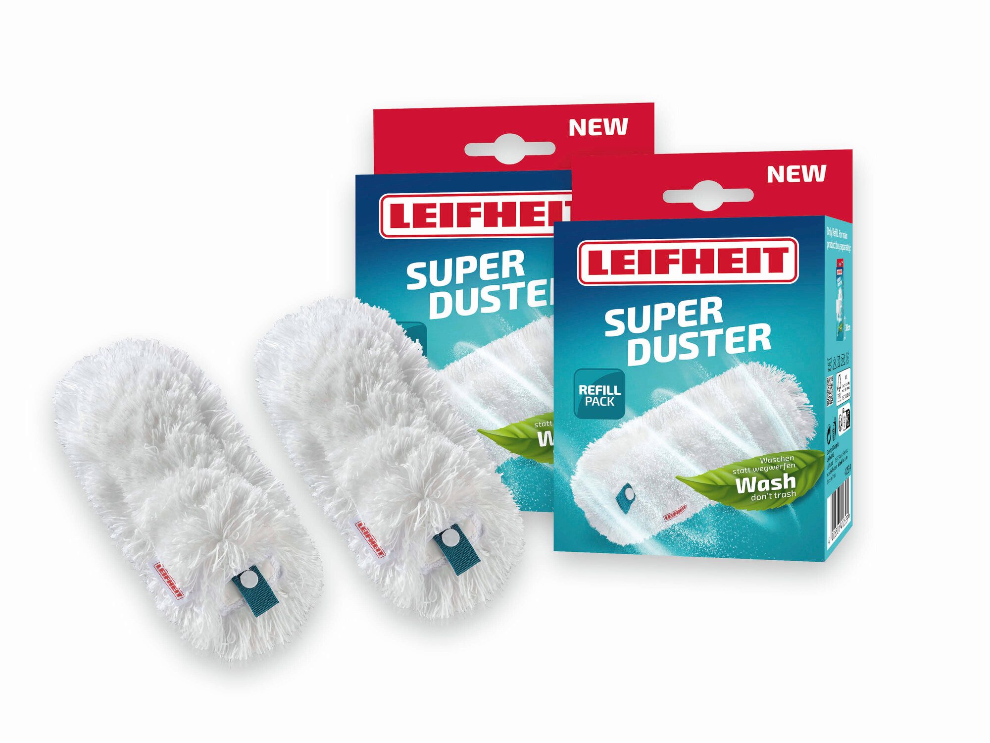 Leifheit Staubwischer Staubbezug für den SUPERDUSTER im 2er-Set (2-St), langlebig, waschbar, starke Reinigung und Bindung von Staub