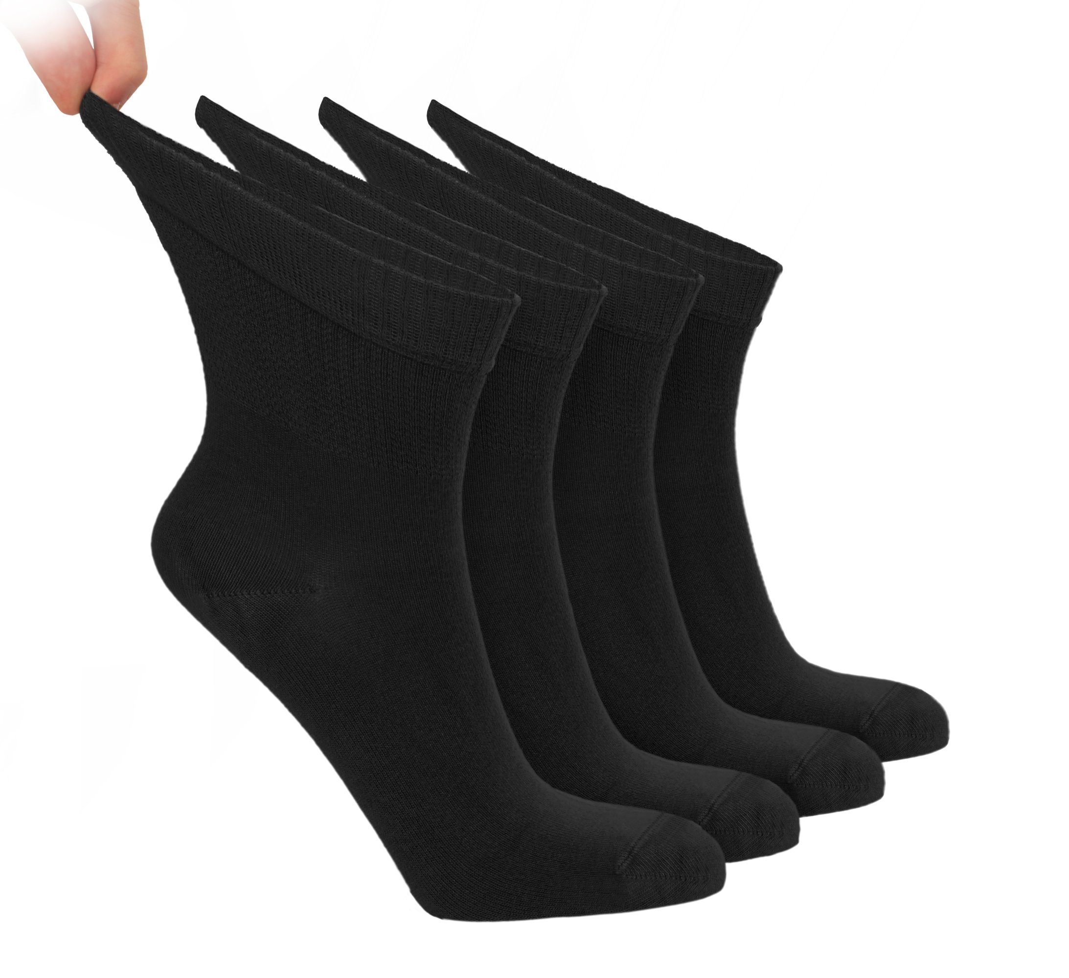 NoblesBox Diabetikersocken Diabetikerstrümpfe Damen - Weicher Komfortbund - Venenfreundlich (Beutel, 4 Paar) Bambussocken