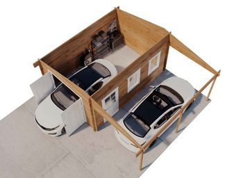 Alpholz Garage Holzgarage mit 44 ISO, Beige