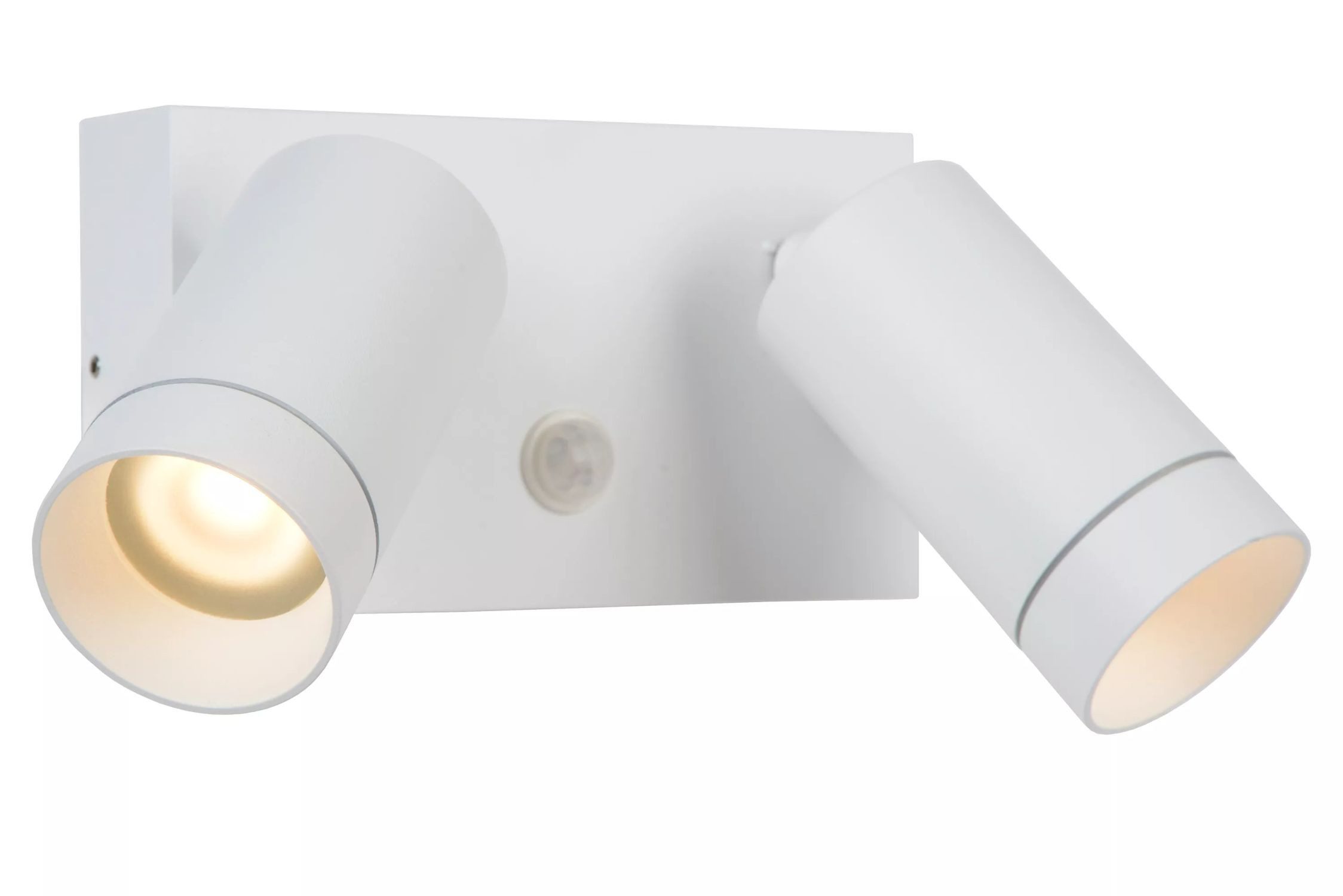 Licht-Erlebnisse Deckenstrahler LUNIQ, ohne Leuchtmittel, AluminiummitBewegungsmelderverstellbarIP54WeißGU102-flammig