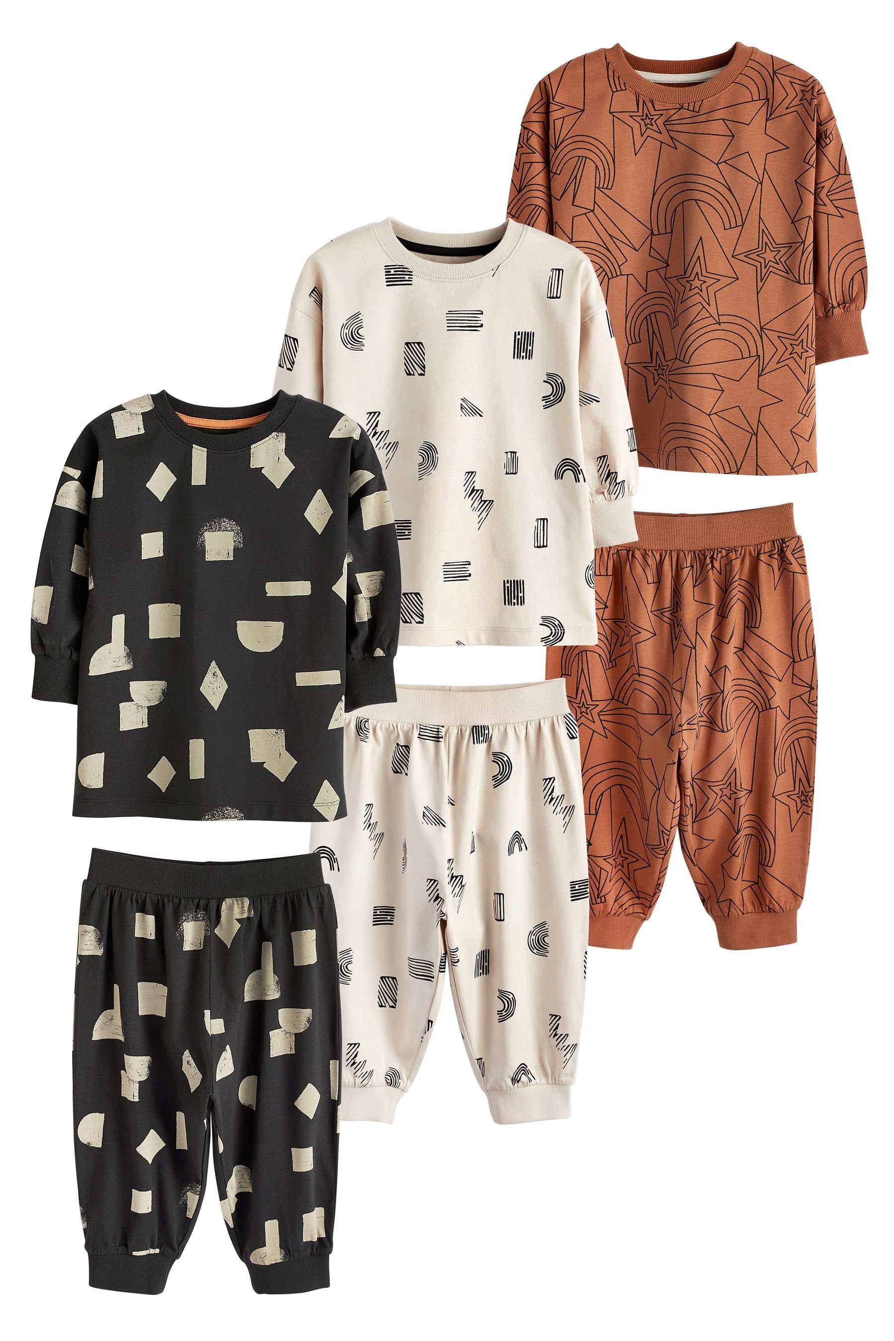 Dino-Print Snuggle (6 tlg) mit 3er-Pack Next Pyjama Schlafanzüge