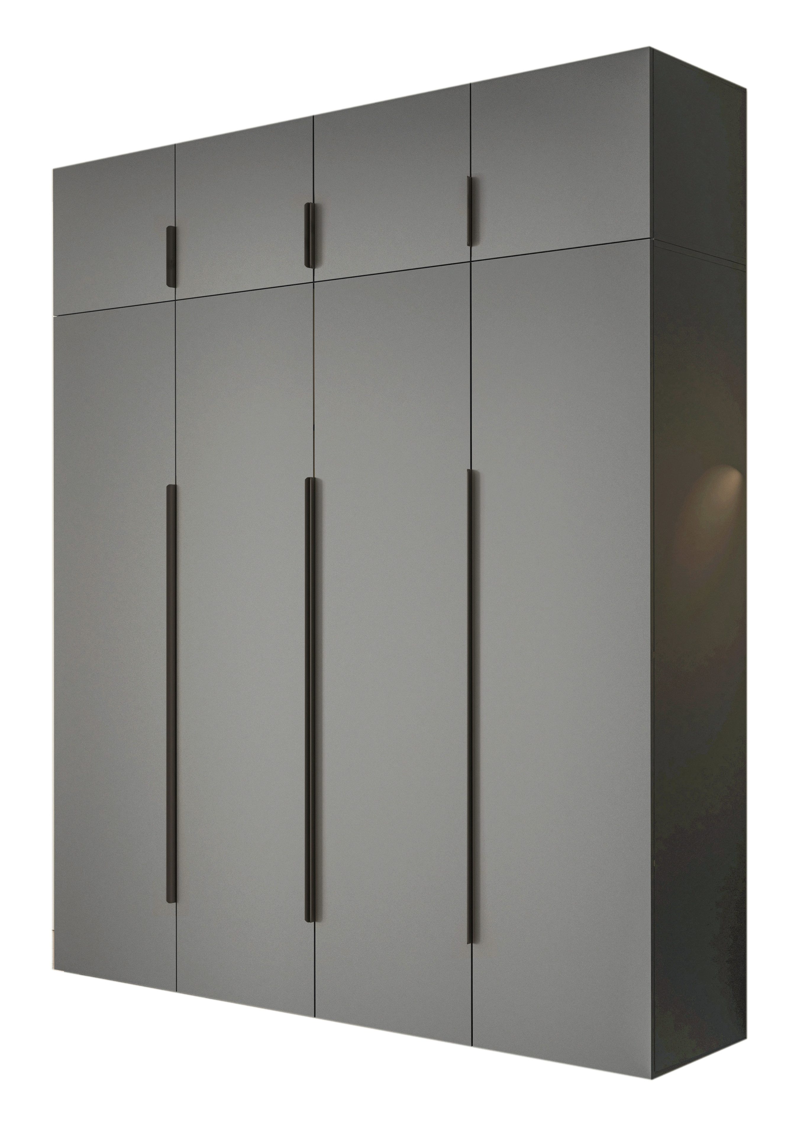 Compleo Drehtürenschrank STELLS mit vier Drehtüren, Kleiderstange, Metallgriffe