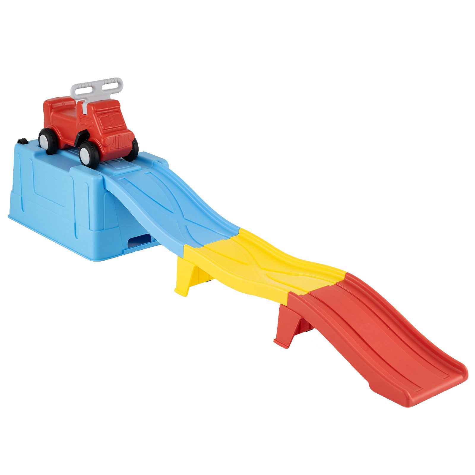 COSTWAY Rutscher, Up & Down Roller Coaster mit Rutschauto & Aufbewahrungsbox