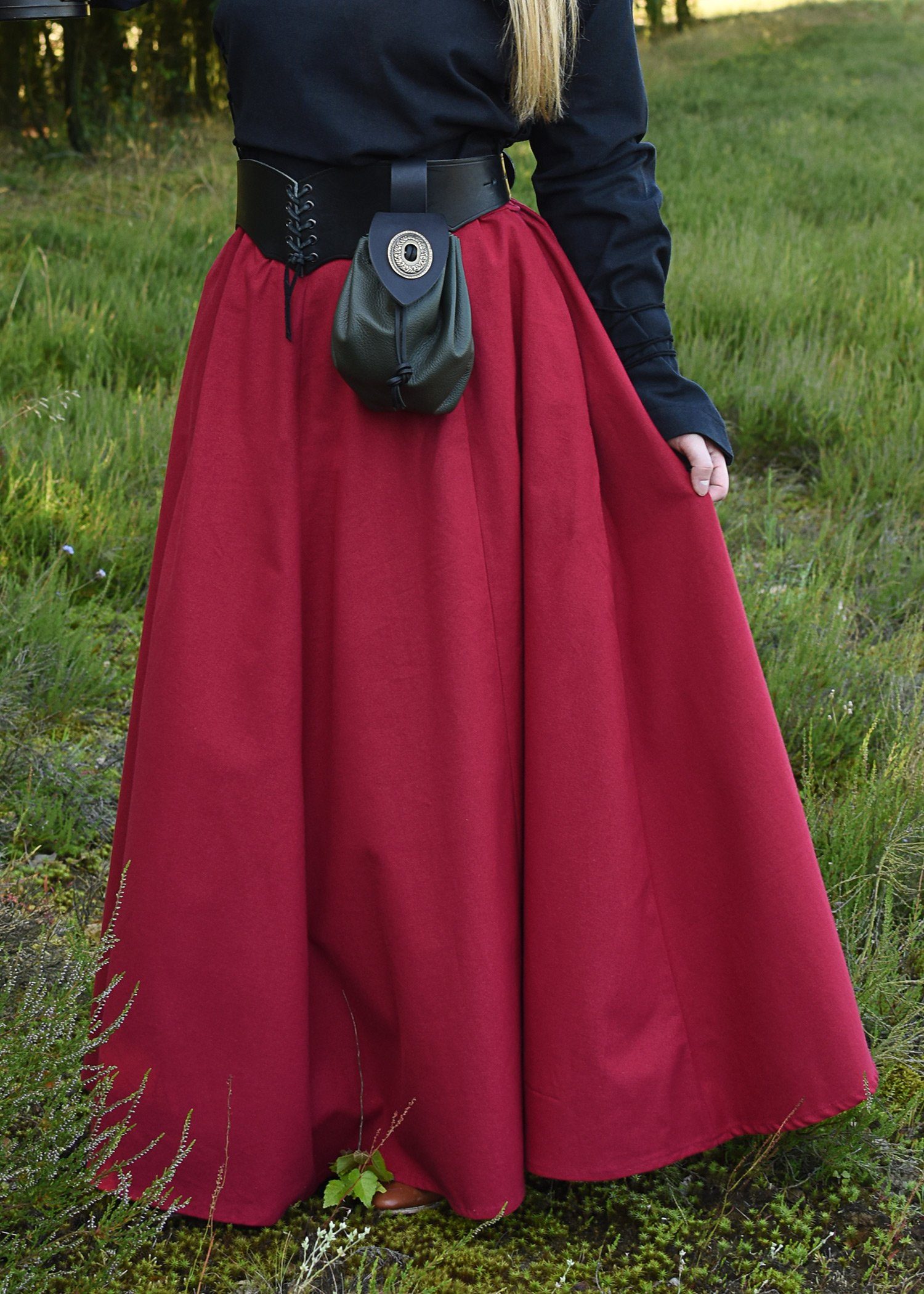 Battle Merchant Ritter-Kostüm Mittelalterlicher Rock, weit ausgestellt, rot, Gr. XL