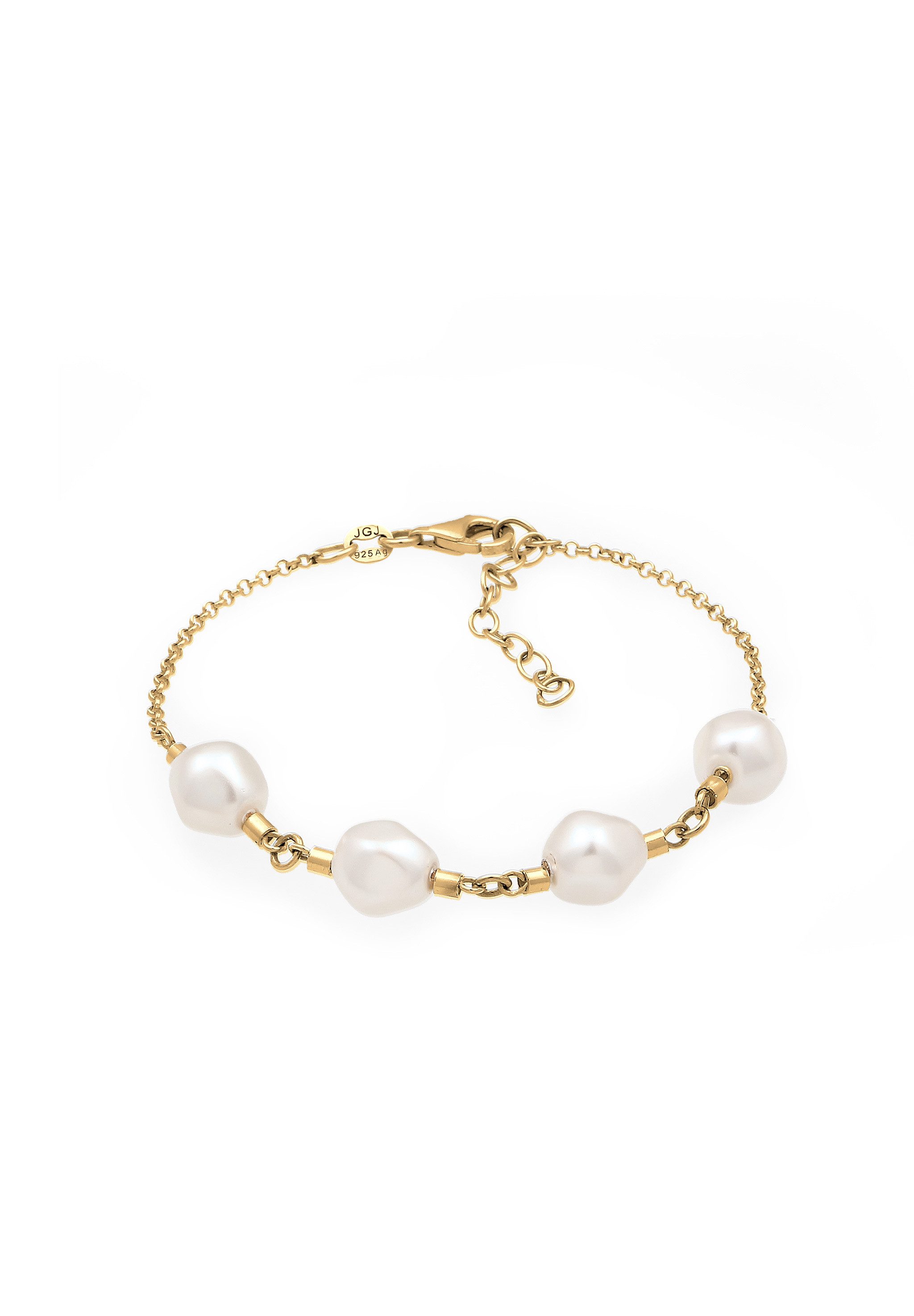 Perlenarmband Armband mit Swarovski® Perlen Weiß 925 Sterling Silber