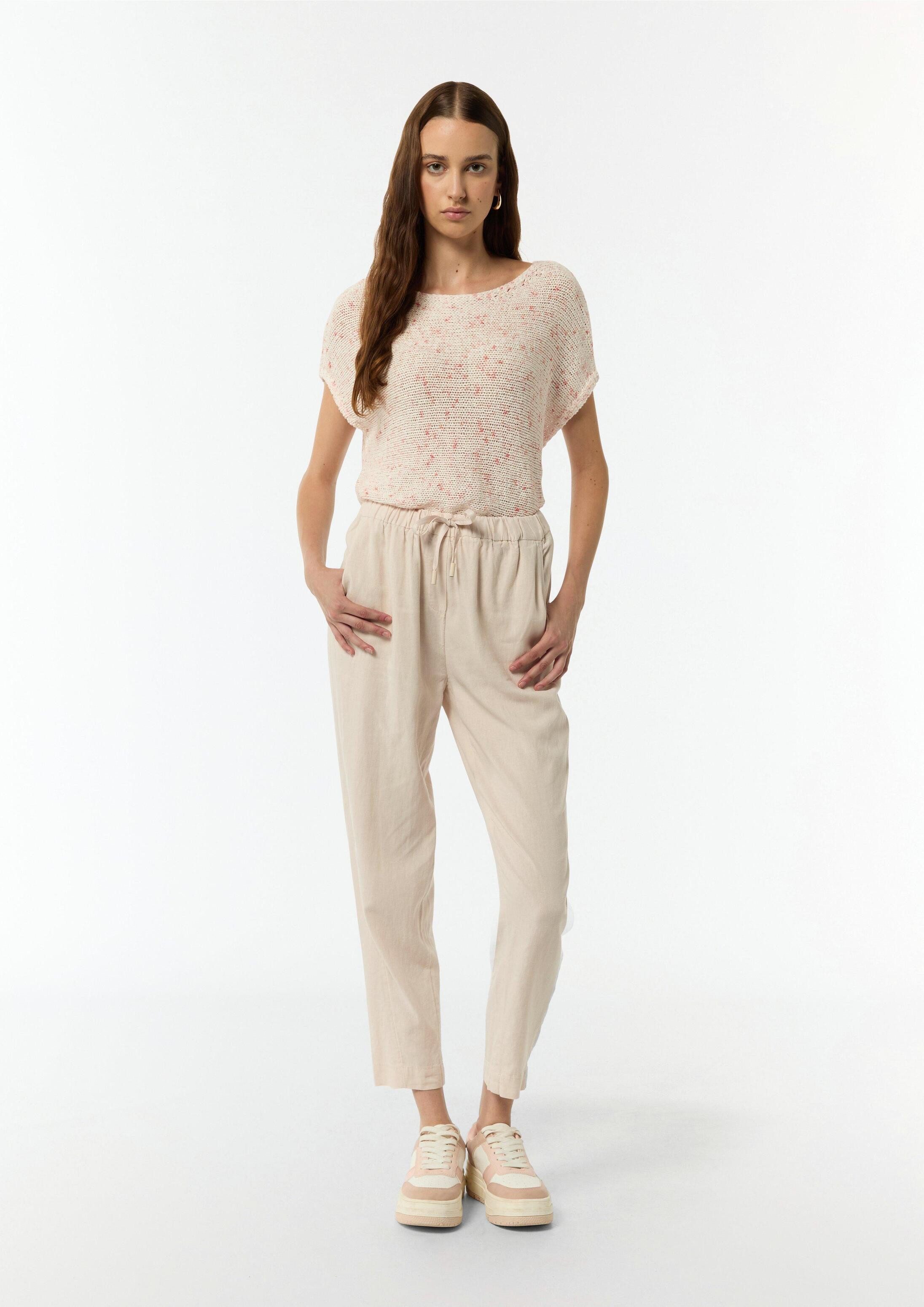 comma Chinos Hose Hose aus Leinenmix mit Gummizug