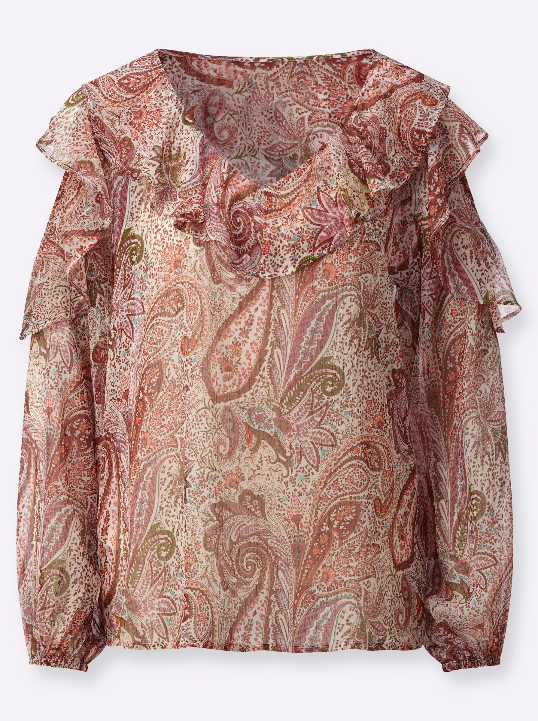 creation L Klassische Bluse Druck-Bluse Langarm