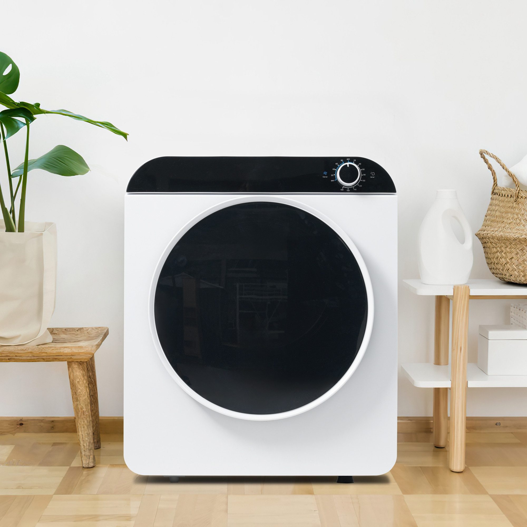 Silonn Ablufttrockner Wäschetrockner 3 kg Nutzkapazität bis 4,5 kg, Effizient, wandmontierbar & energieeffizient, Leistungsstarker 830-W-Trockner für schnelle Ergebnisse