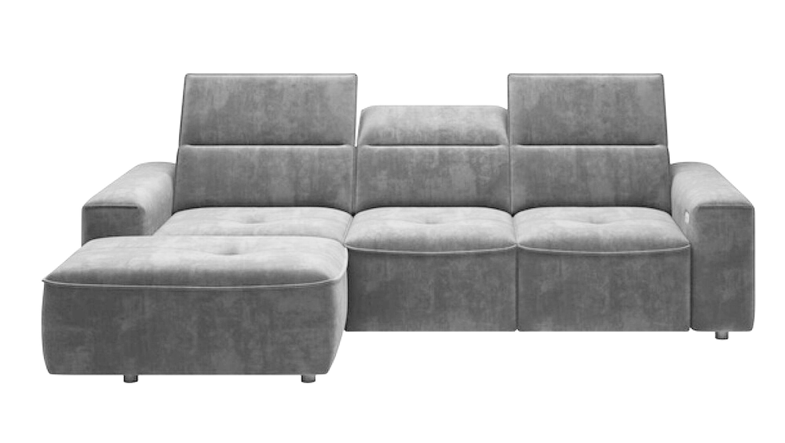 L-Form, Modern und mit Colton mane Relaxfunktion, links Sitztiefenverstellung, rechts inklusive elektrischer Rückenteil- Stylefy Ecksofa MINI, bestellbar, Design Eckcouch, oder Bettkasten, Kopfteil-,