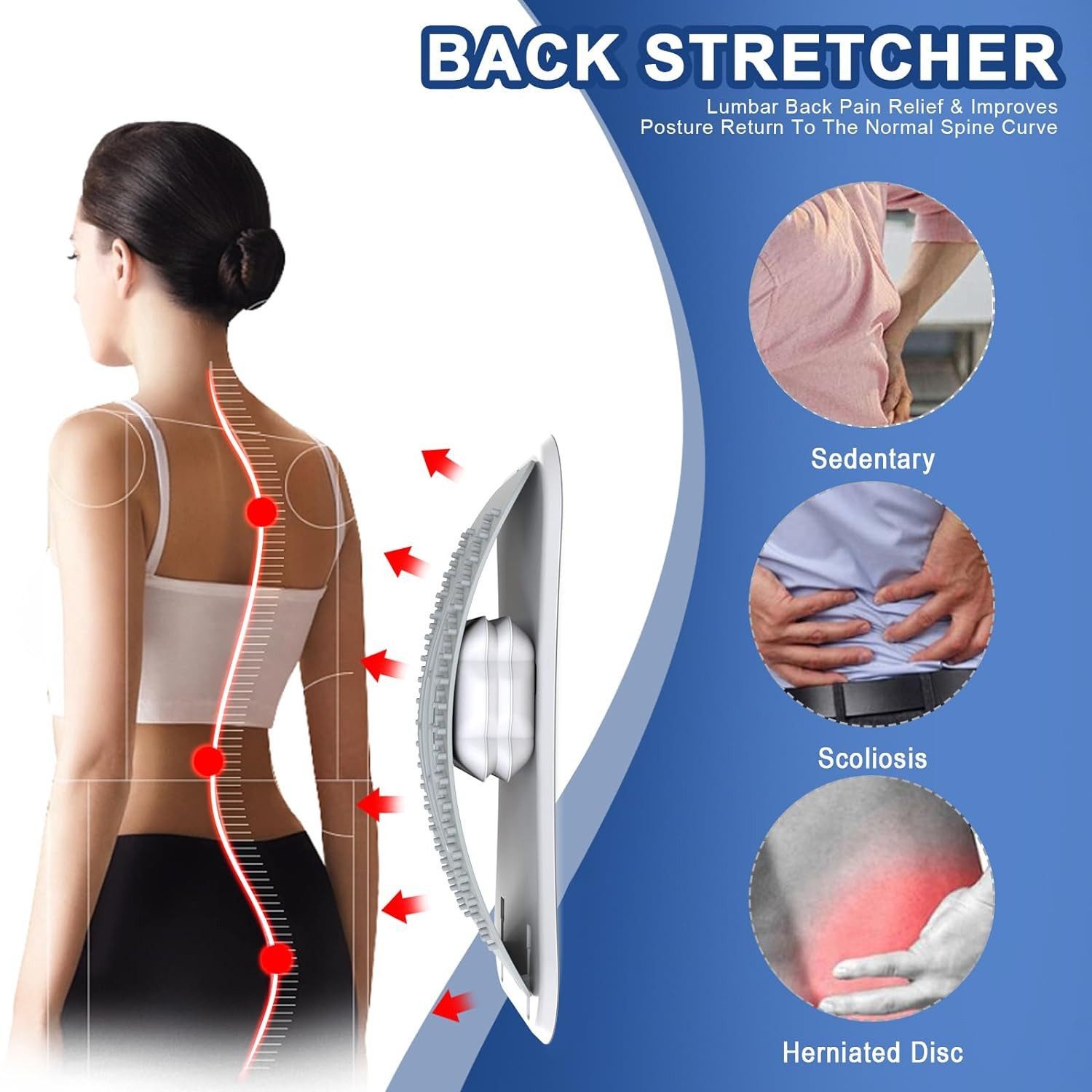 AURIVION Massagegerät Rückentrainer mit Airbag & 8 Magneten, Set 1-tlg., Lindert Ischias & Bandscheibenprobleme, Tiefenwirksame Massage bei Skoliose