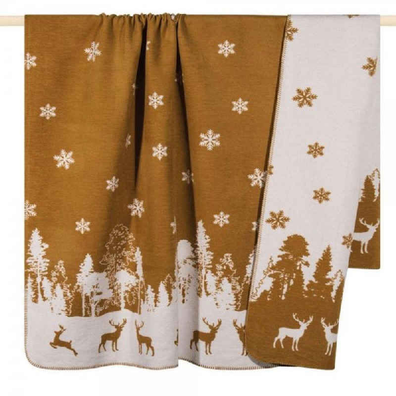 PAD Stoff Decke Winter Wonderland Mustard (150x200cm)