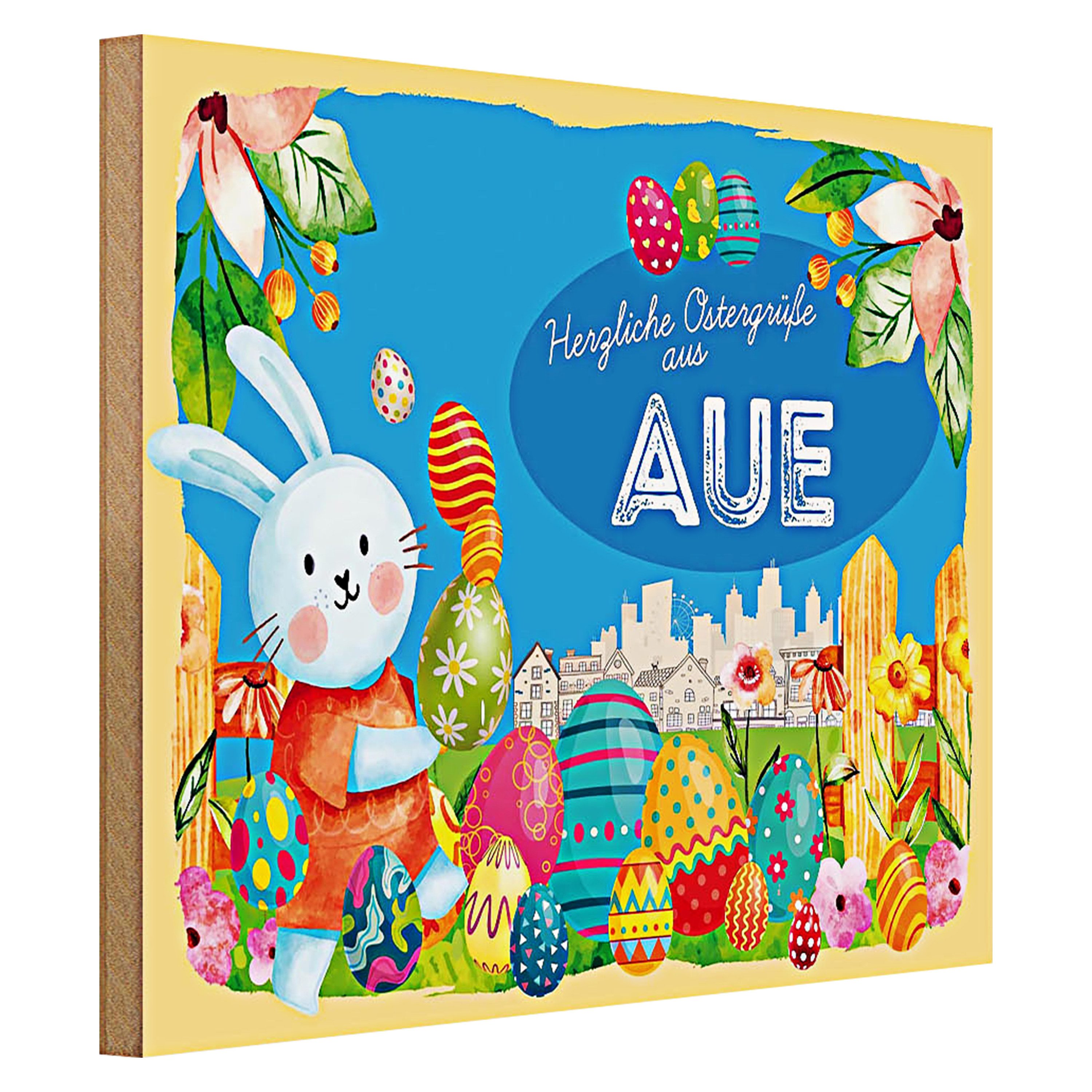 Roomando Holzbild Ostern Ostergrüße 40x30cm AUE