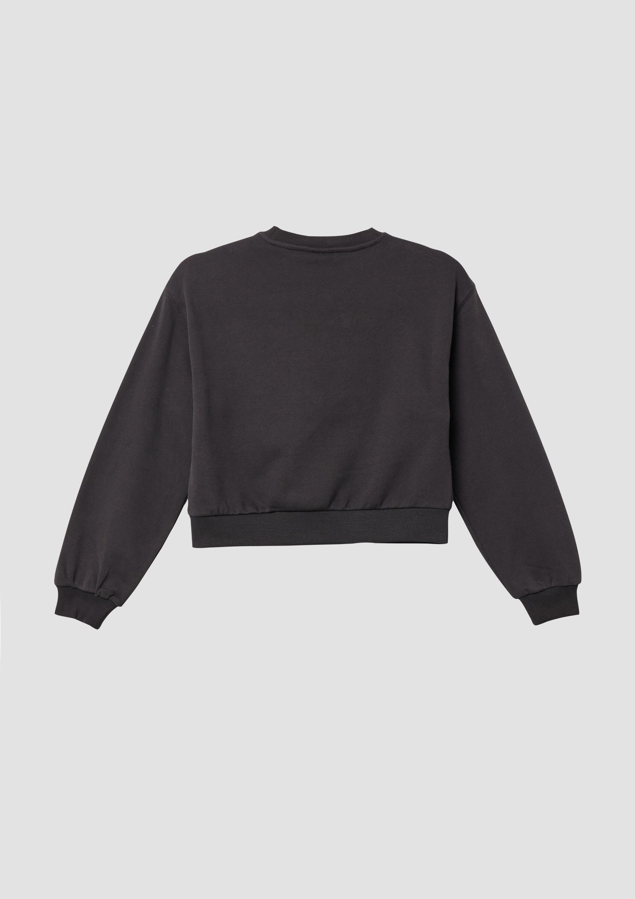 s.Oliver Sweatshirt Sweatshirt Kuscheliges Crop-Sweatshirt im Oversize Shape mit schimmerndem Print – Bild 2 von 5