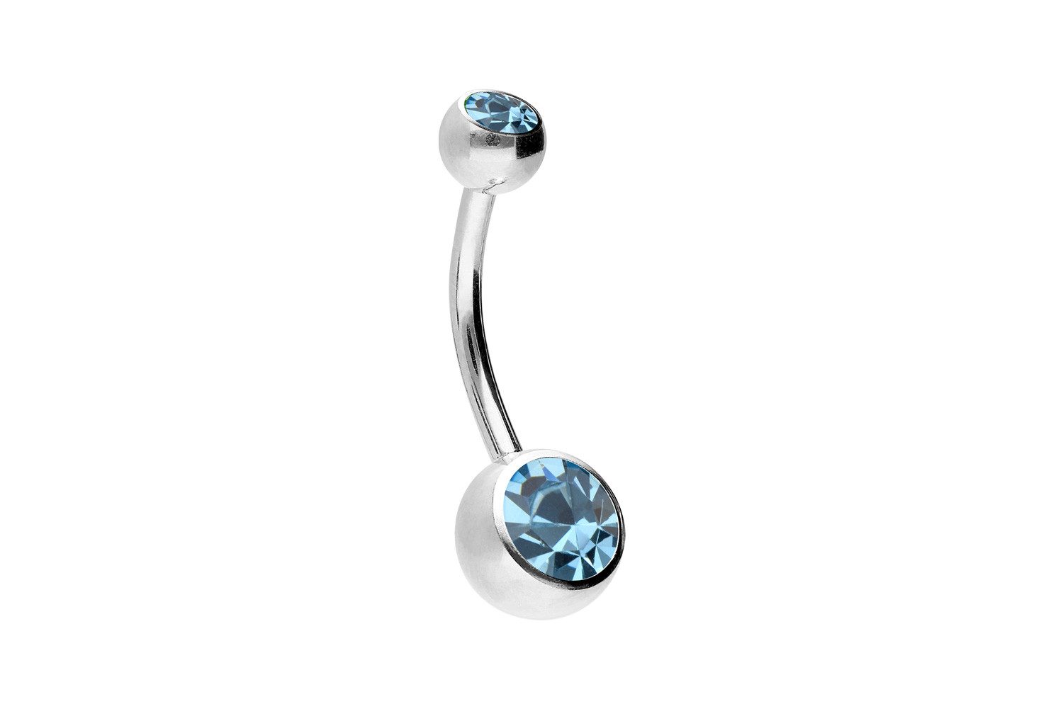 PIERCINGLINE Bauchnabelpiercing Titan Bananabell ZWEI KRISTALLE (Bananabells, 1-tlg)
