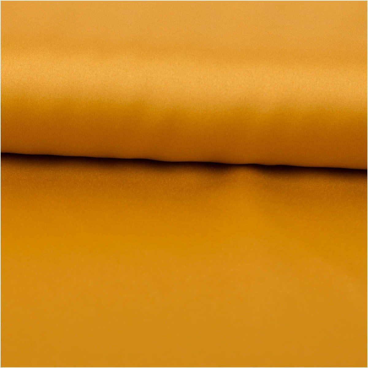 SCHÖNER LEBEN. Stoff Royal Micro Satin Stoff Meterware senfgelb 140cm