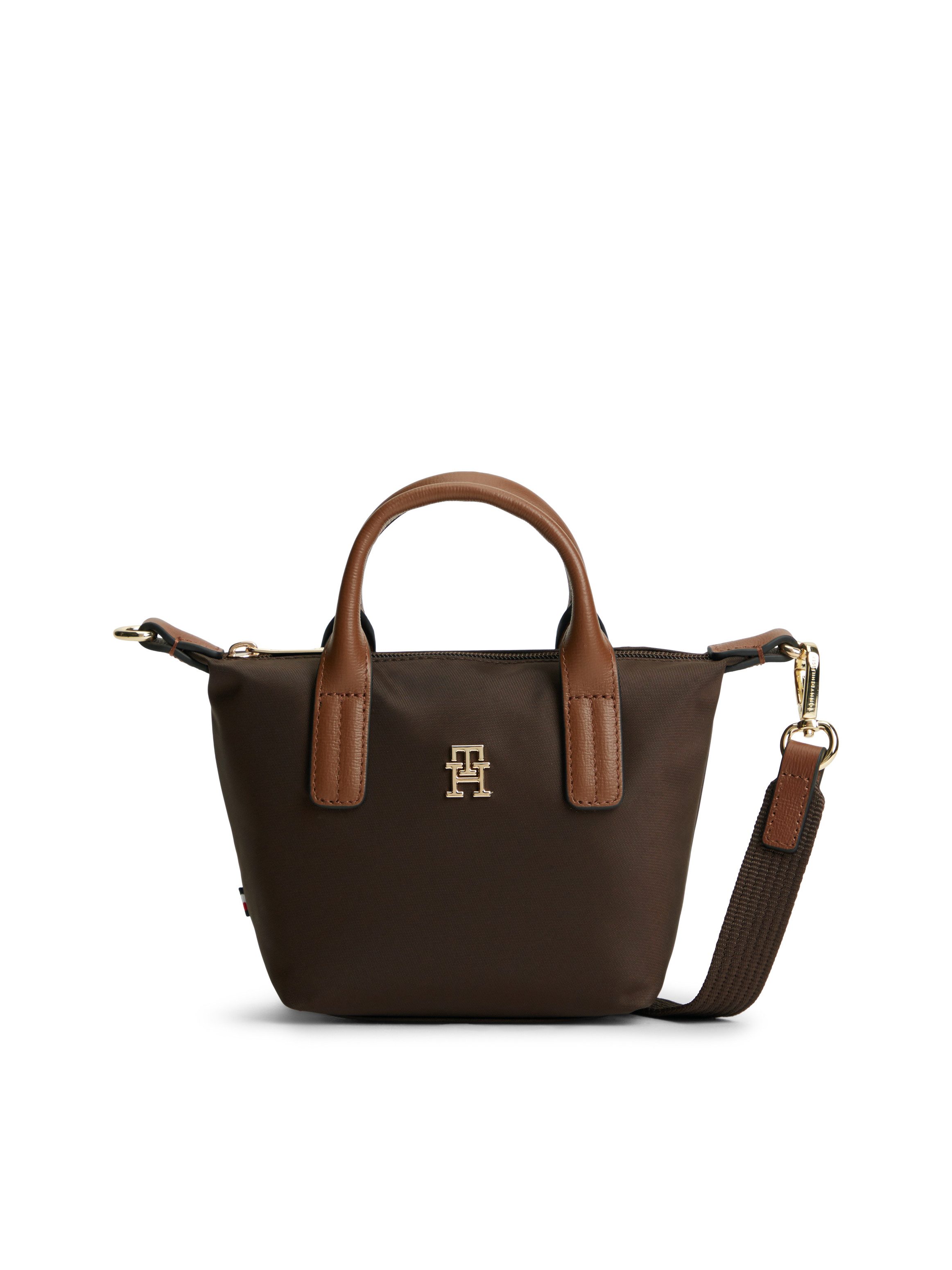 Tommy Hilfiger Handtasche POPETTE MICRO TOTE, Damen Umhängetasche, Schultertasche im Kontrastlook