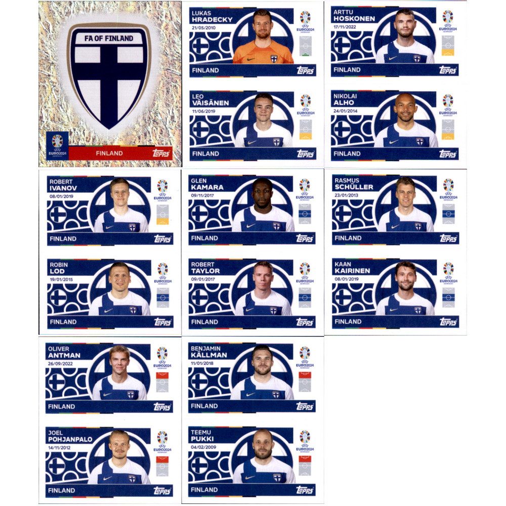 Topps Sammelkarte UEFA EURO 2024 Germany - Sammelsticker - Mannschaftspaket - Finland