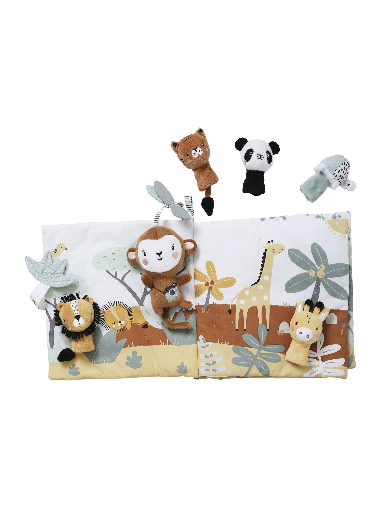 vertbaudet Stoffbuch Baby Stoffbuch Pandafreunde auf Safari in TANSANIA