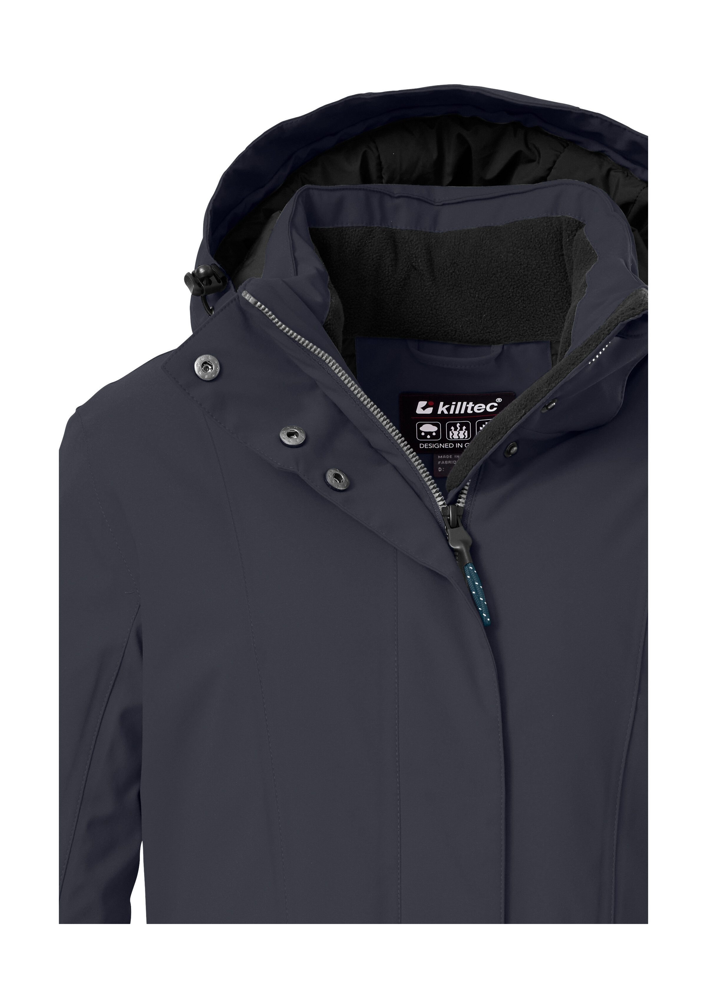 Killtec Parka Damen Funktionsparka Wasserdichter, atmungsaktiver Damenparka mit abnehmbarer Kapuze