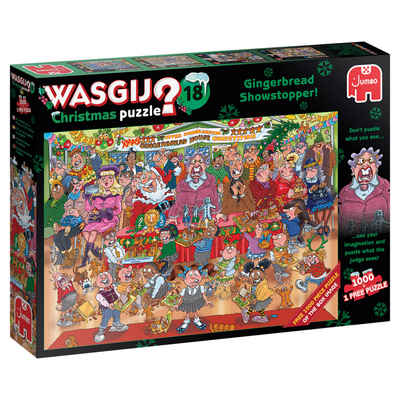 Jumbo Spiele Puzzle Wasgij Christmas 18 Gingerbread Showstopper Puzzle, 1000 Puzzleteile, Made in Europe