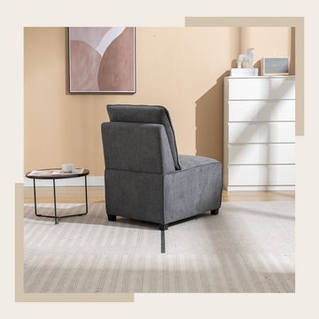 SeedWave Loungesofa Einfaches Modernes Modulares Sofa, Freizeit Schneeflocken-Samtstuhl, Kombinierbares Bequemes Einzelsessel, Grau