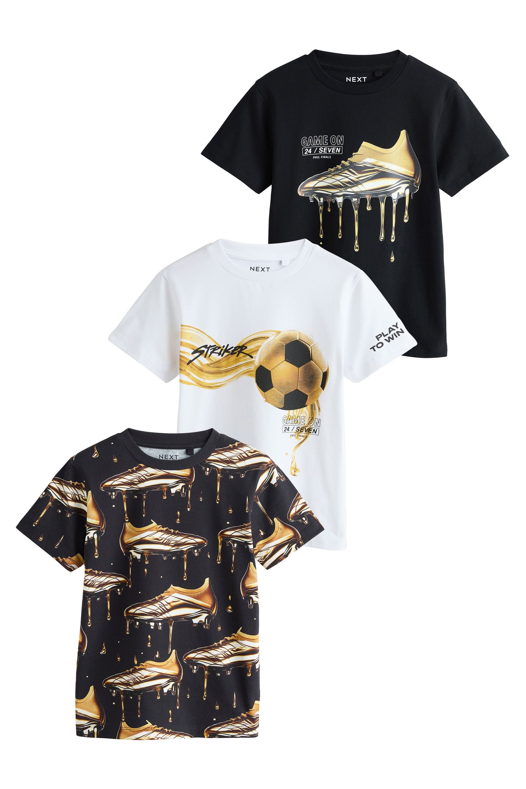 Next Print-Shirt Regular Fit Kurzarm-T-Shirts mit Grafik, 3er-Pack (3-tlg)