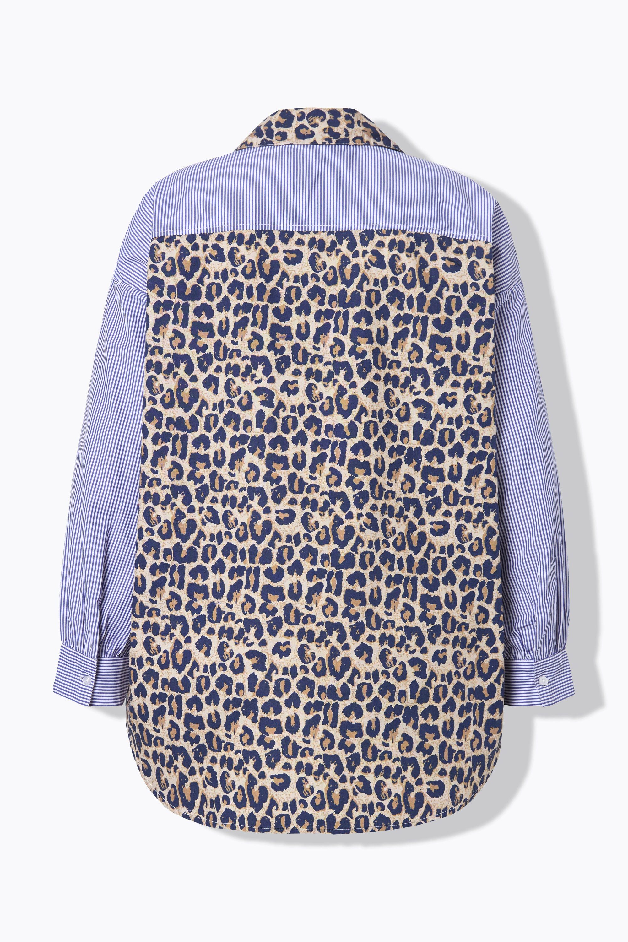 Studio Untold Hemdbluse Hemd Oversize Shape mit Streifen/Leo