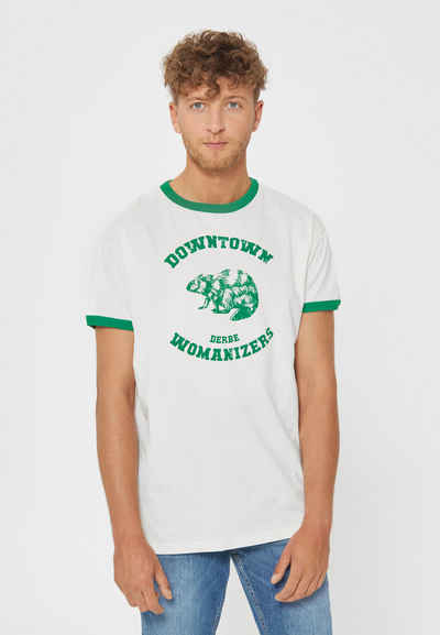 Derbe T-Shirt Derbe Town Еко-товар, Organic Cotton, auffälliger Print, abgesetze Farbdetails