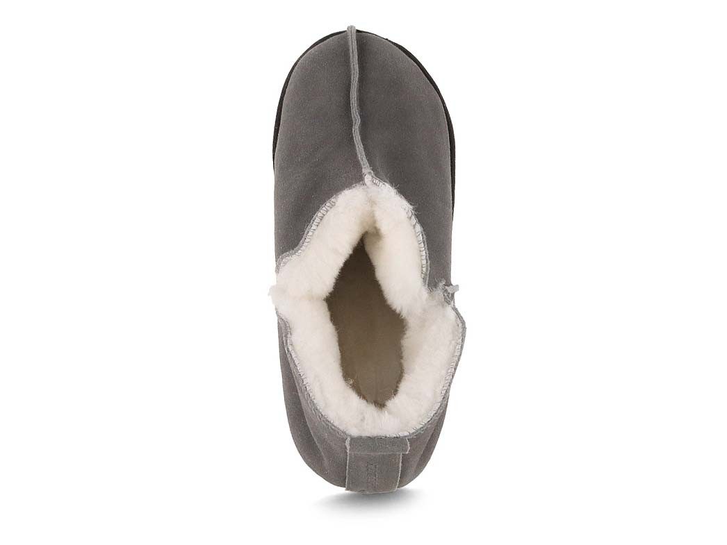 LAMMBOCK Shearlock Lammfell Hausschuhe für Damen Herren, grau Hausschuh Winterhausschuhe aus Lammfell, temperaturregulierend
