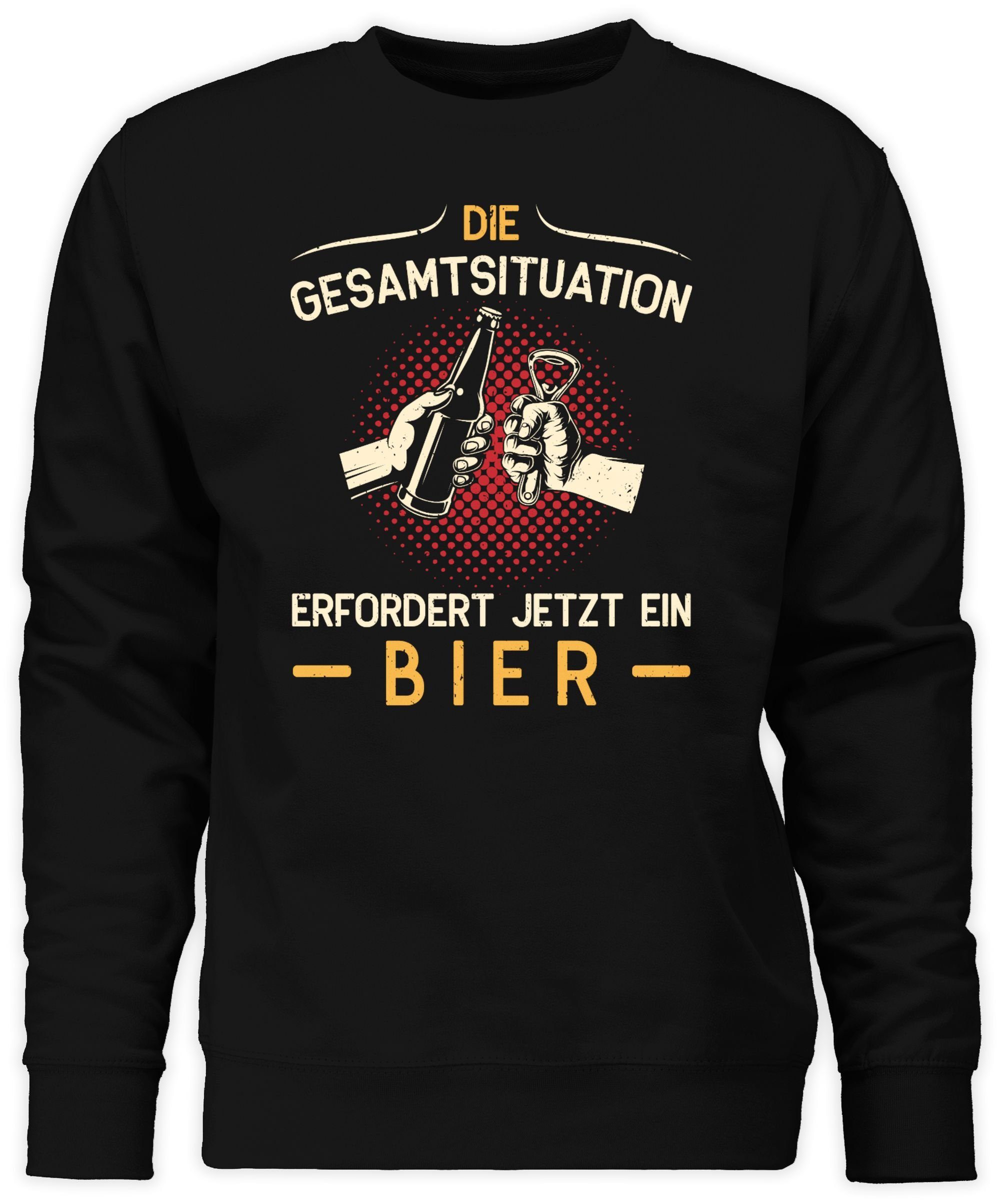 Shirtracer Alkohol Bier Die Gesamtsituation Va Party Schwarz ein erfordert - Geschenk Sweatshirt & Bierfreunde 2 (1-tlg) jetzt Herren