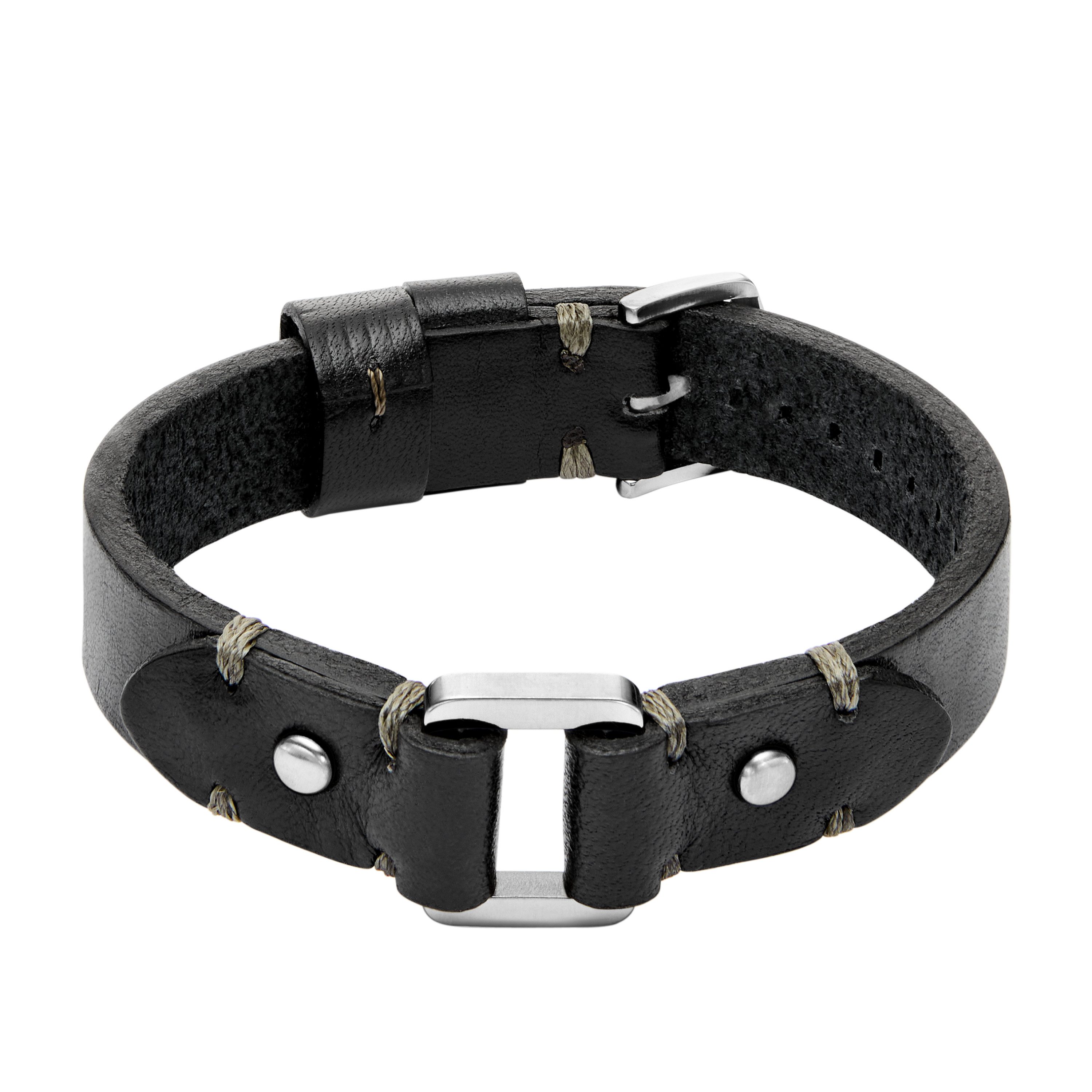 Fossil Armband Schmuck Geschenk Edelstahl Leder Armschmuck MACHINE günstig online kaufen