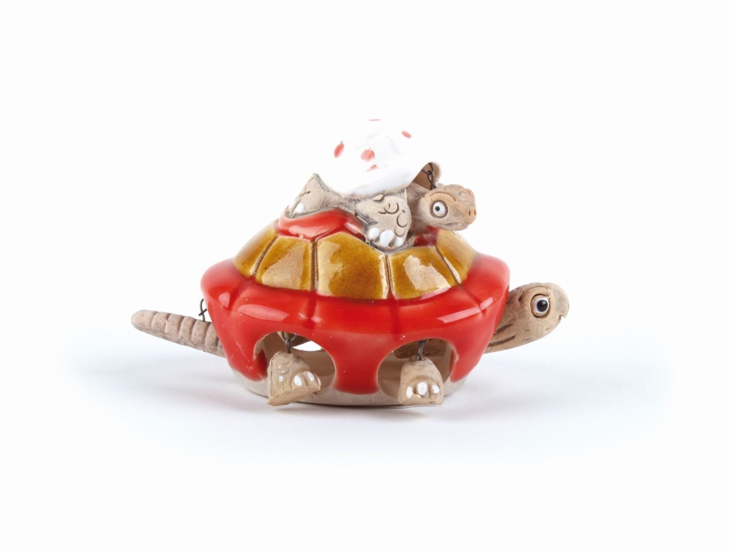 El Puente Dekofigur Deko-Figur "Wackel-Schildkröte Mama und Kind", Handmade, Fair Trade