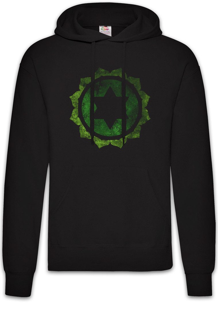 Hoodie Chakra Anahata Herren Hoodie Herz Herzchakra zwölf Blätter Mystik