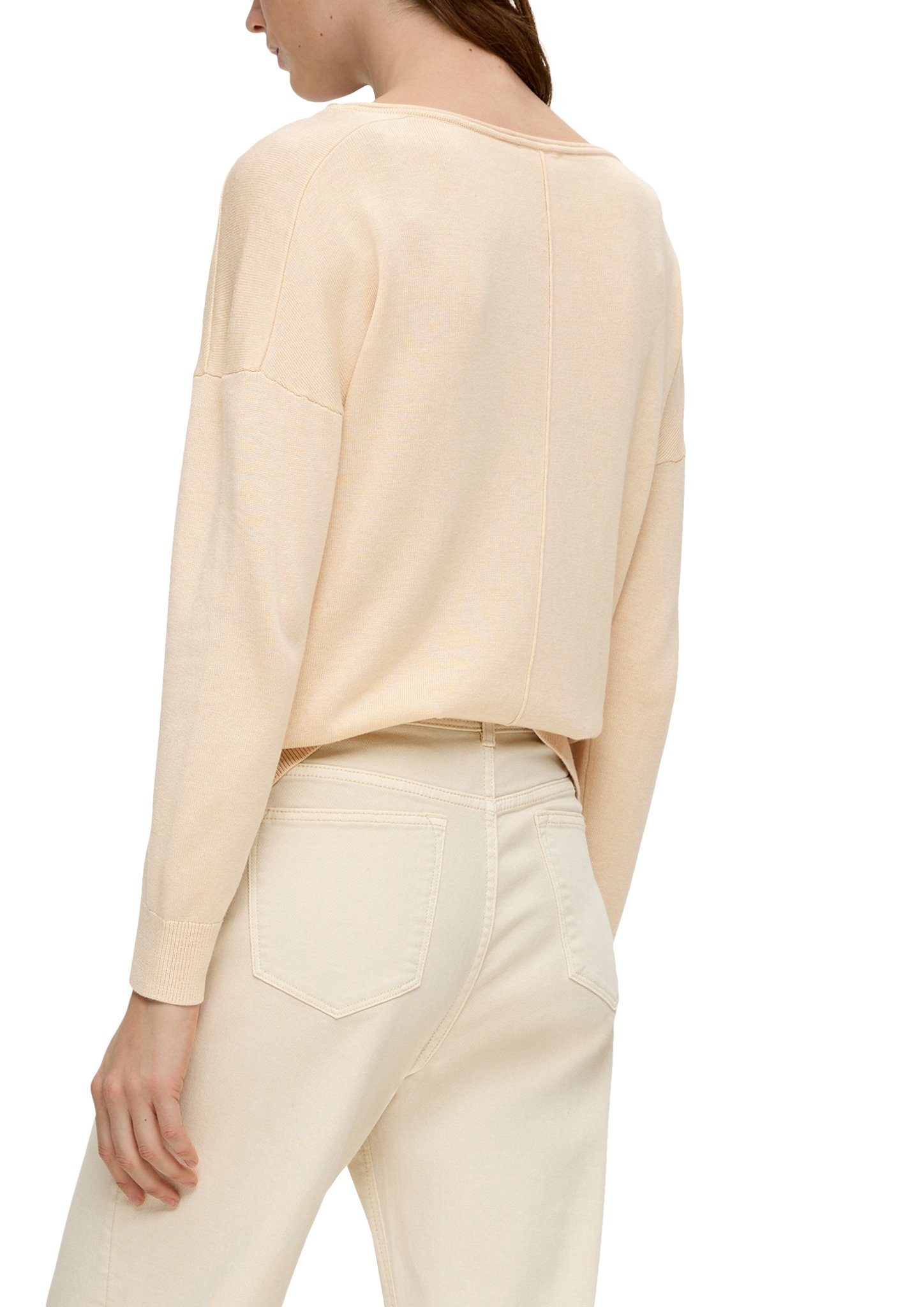 s.Oliver Rundhalspullover mit Drop-Shoulder Naht Design günstig online kaufen