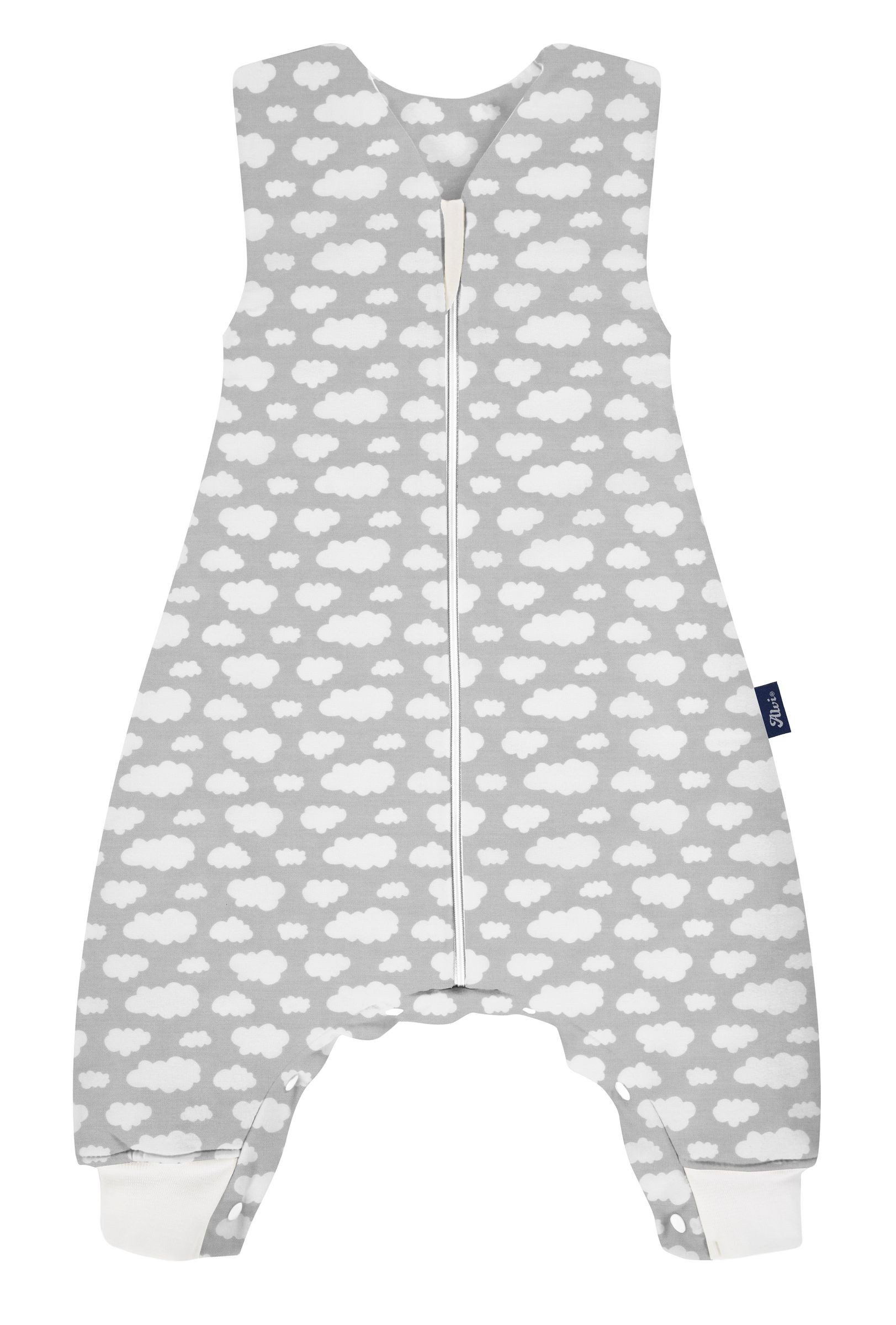Alvi® Babyschlafsack Sleep-Overall wattiert Schlafsack mit Füßen Wolke Silber Exclusiv