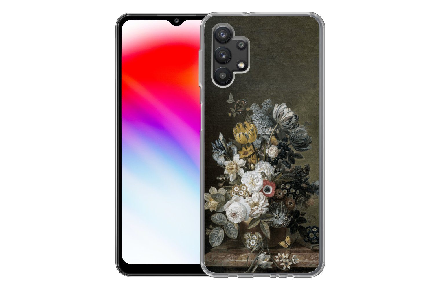 MuchoWow Handyhülle für Samsung Galaxy A32 5G Stilleben mit Blumen - Alte Meister - Malere, Smartphone-Bumper, Print, Handy Schutzhülle Dünn