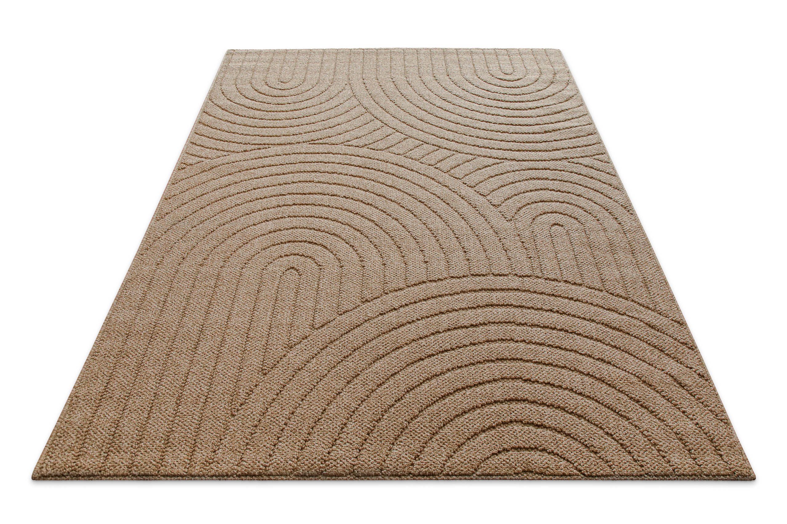 Wecon home Teppich Monoq, rechteckig, Höhe: 12 mm, Flachgewebe, wetterfest, Retro Design, robust, In- & Outdoor Teppich