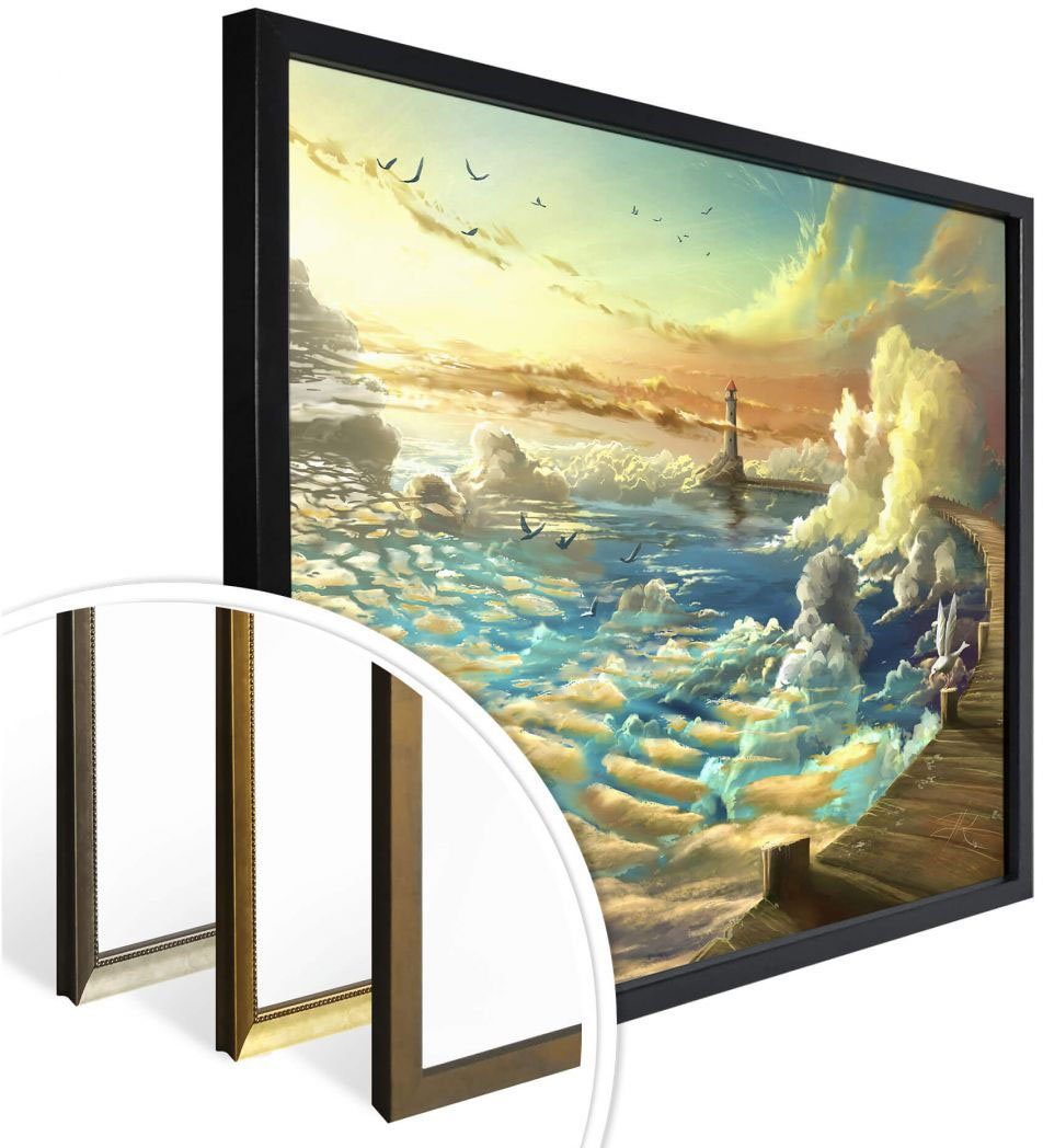 Ufer des Bild, Wandposter Poster, (1 Wandbild, Schriftzug Himmels, Wall-Art St), Surrealismus Poster Bild