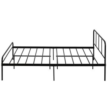 Flieks Metallbett Wohlgefühl (1-tlg), Einfacher Metallbettrahmen, Schlafzimmerbett für Kinder, Jugendliche und Erwachsene, schwarz, 200x140 cm