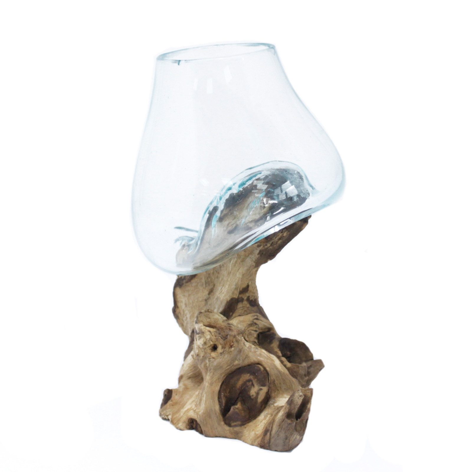 Deko-Glas Geschmolzenes Glas auf Holz - mittelgroßen Schüssel