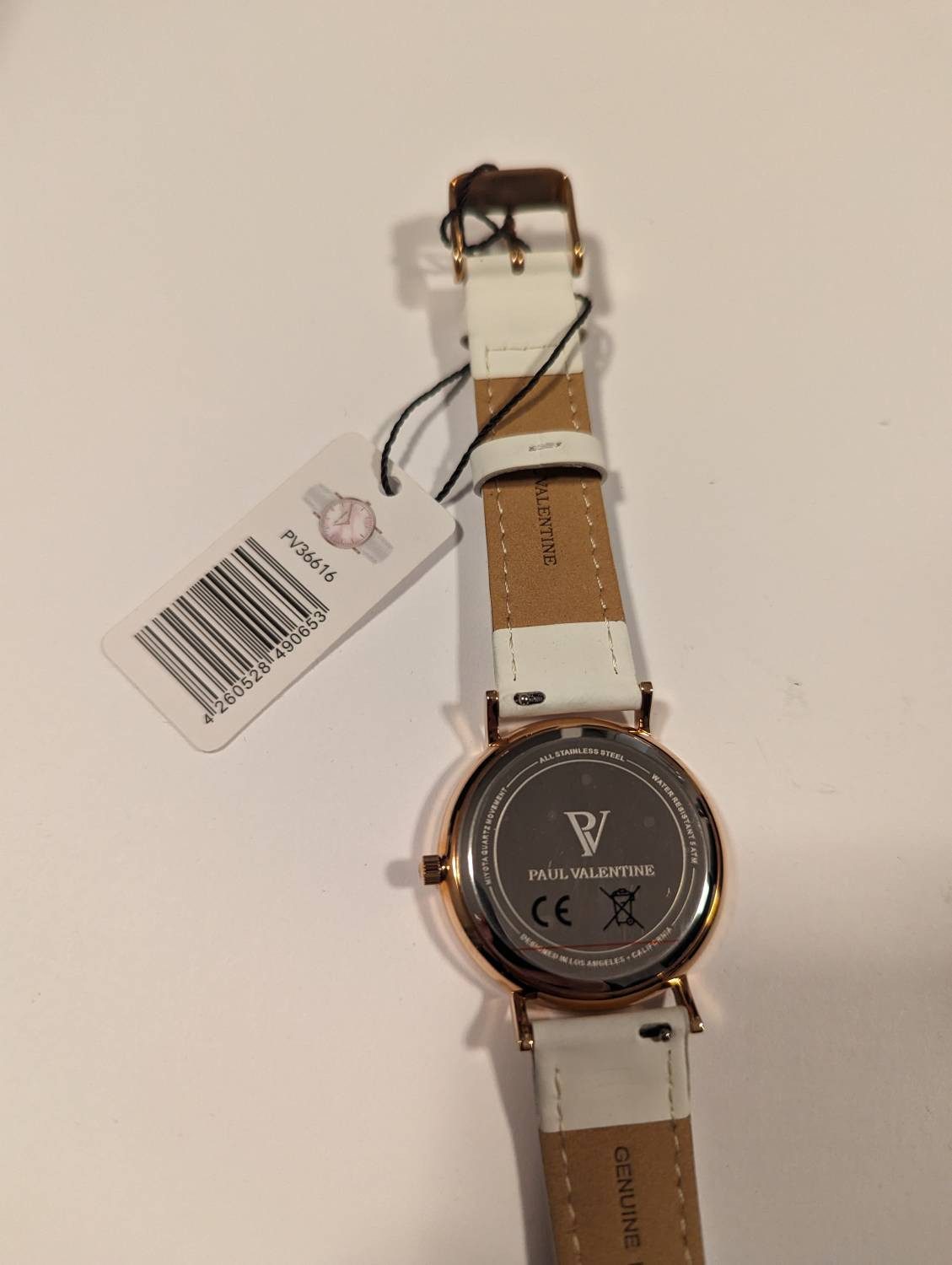 Paul Valentine Quarzuhr ROSE GOLD PINK SEASHELL WHITE