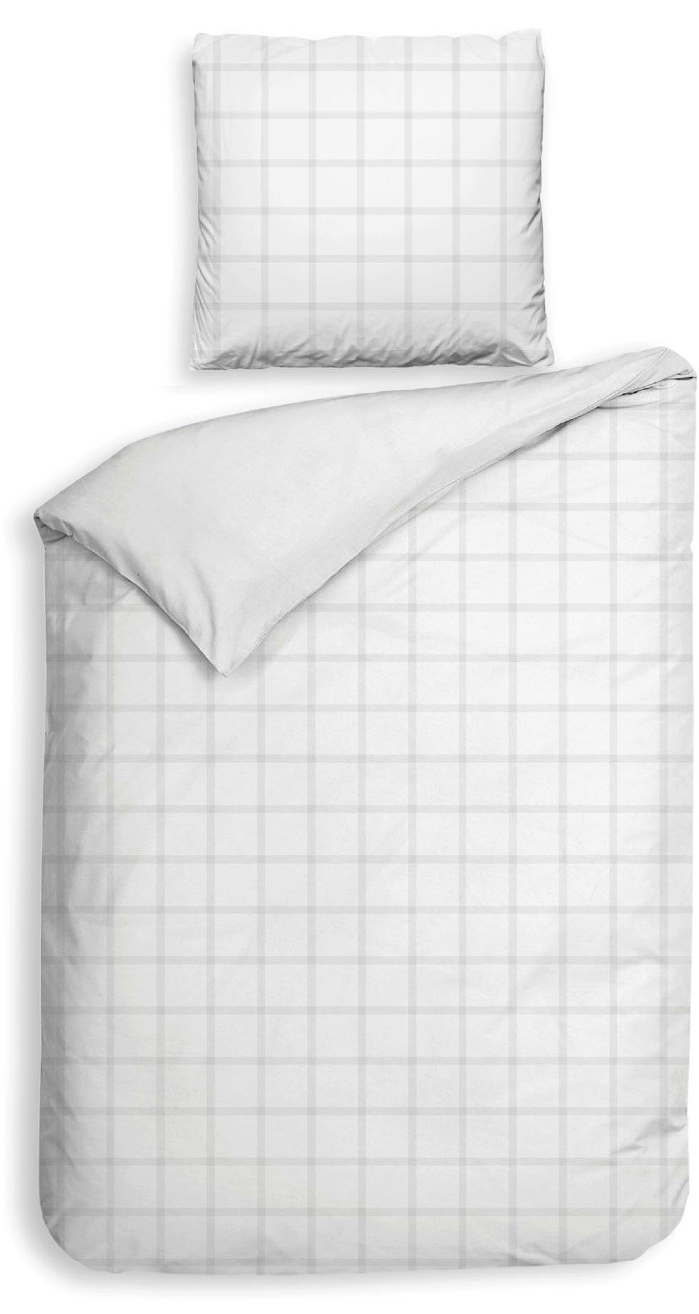 Heckett and Lane Wendebettwäsche Diamante, Mako-Satin, 2 teilig, kariert, hochwertiges Mako-Satin, Bettwäsche ab 135x200 cm.