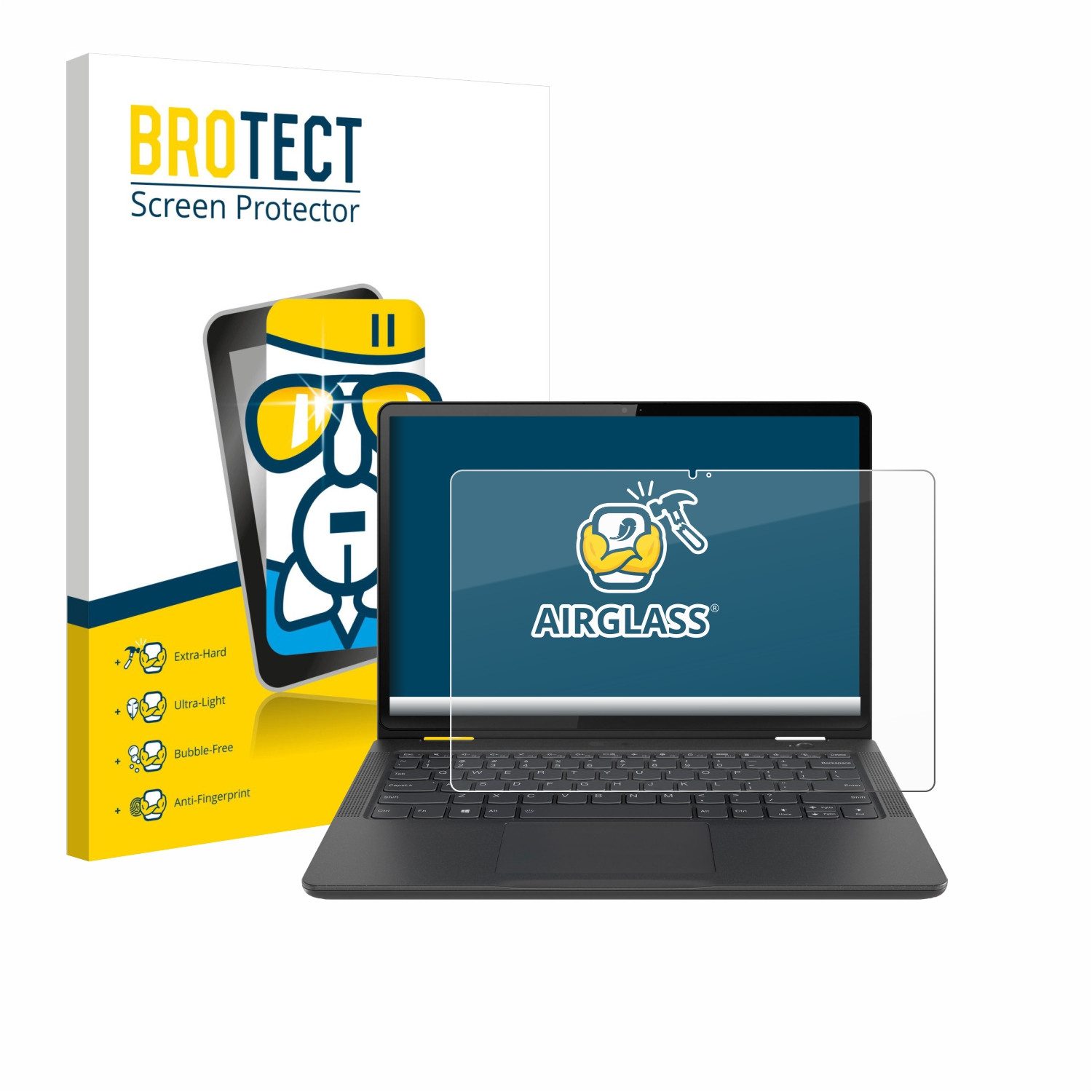 BROTECT Displayschutzglas Folie für Lenovo 13w Yoga Gen 2, Schutzfolie Glas Panzer Display Schutz klar