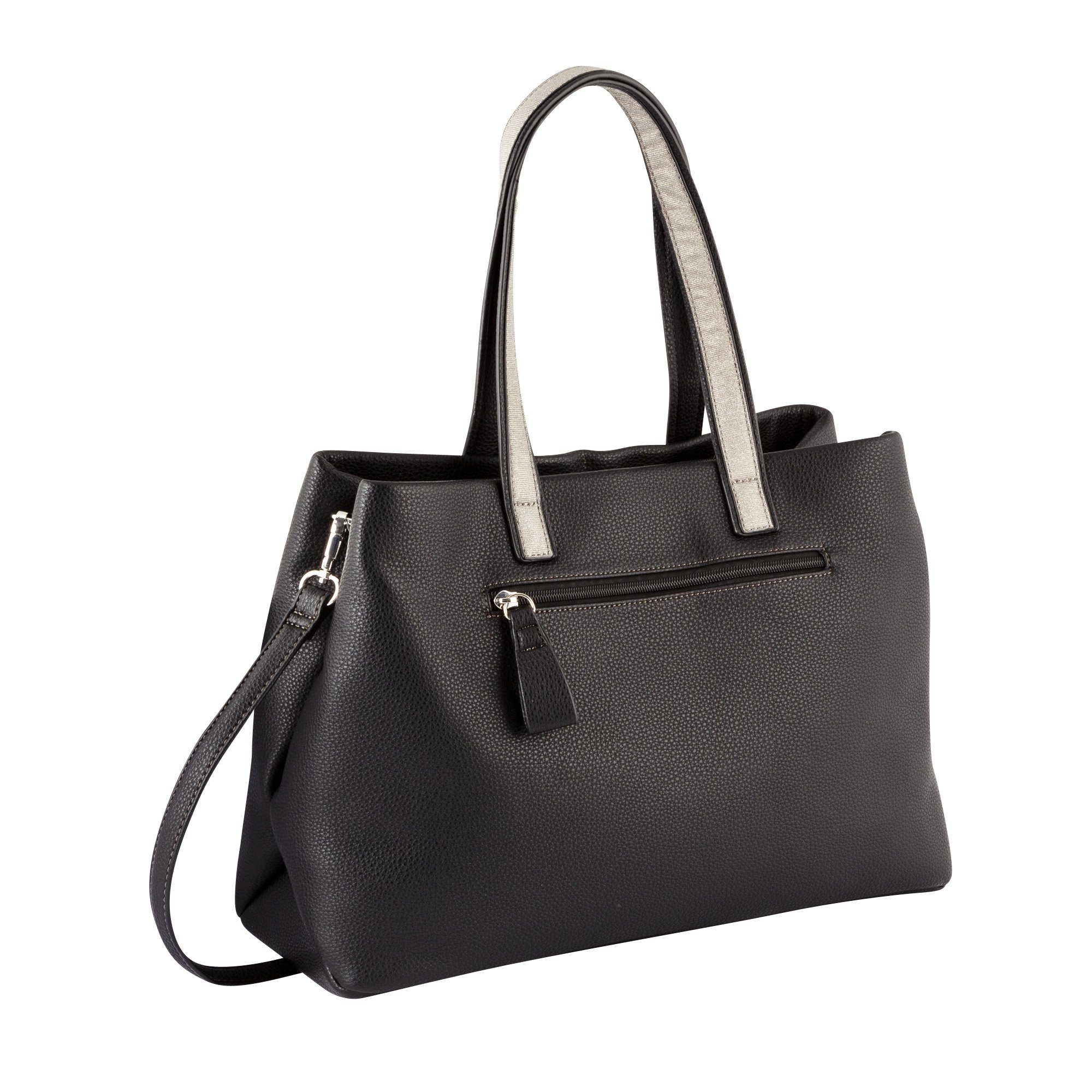 Gabor Schultertasche GABOR-ANINA Zip-Shopper M Damen-Shopper Henkeltasche 40x14x28 - black