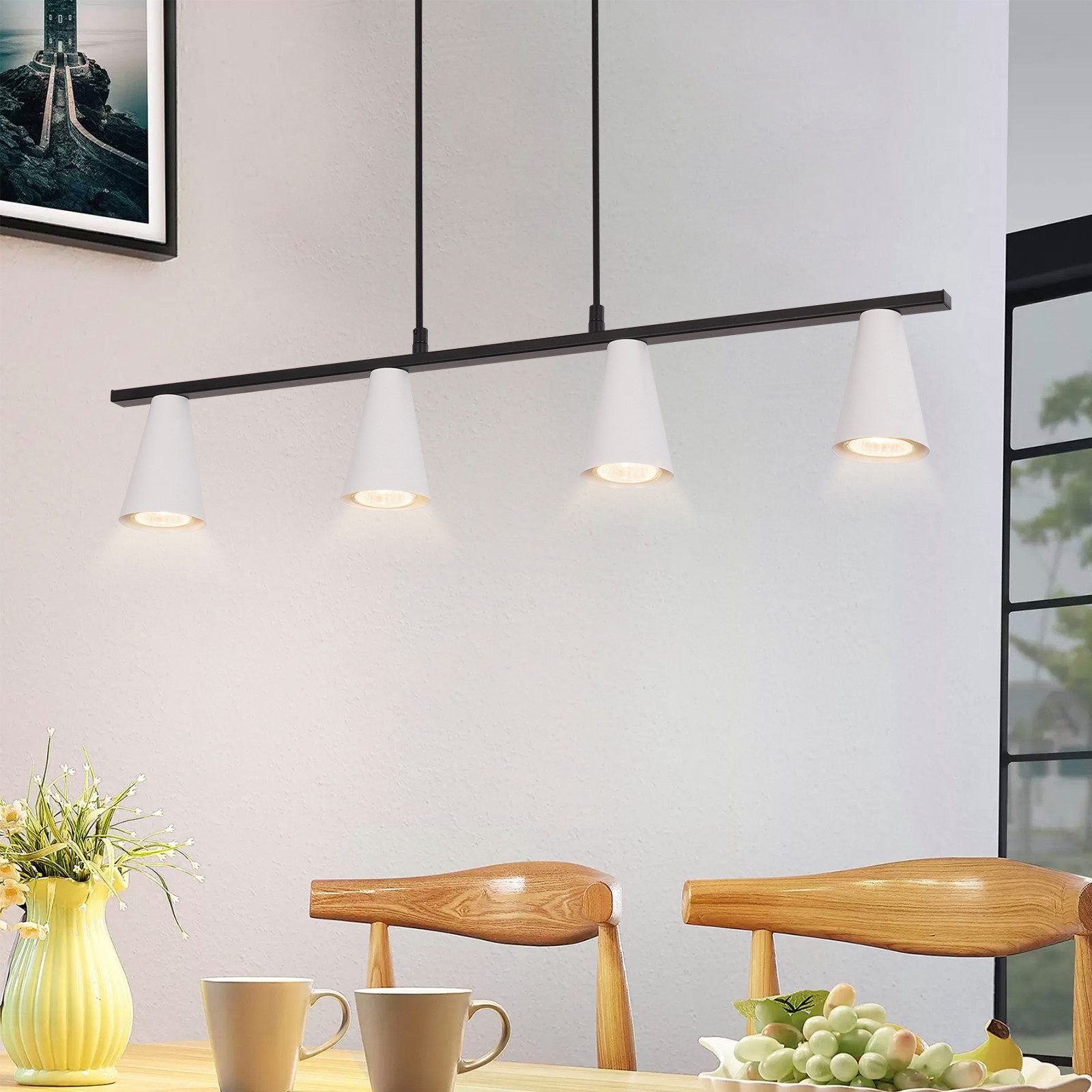 Nettlife Pendelleuchte Esstisch Gold Weiß GU10 günstig online kaufen