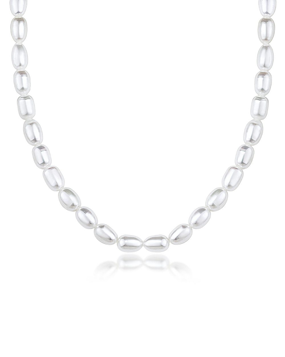 DANIEL CLIFFORD Perlenkette 'Pearl' Damen Halskette echte Süßwasserzuchtperlen weiß klassisch (inkl. Verpackung), klassisches Perlen-Collier, größenverstellbar 40cm - 45cm
