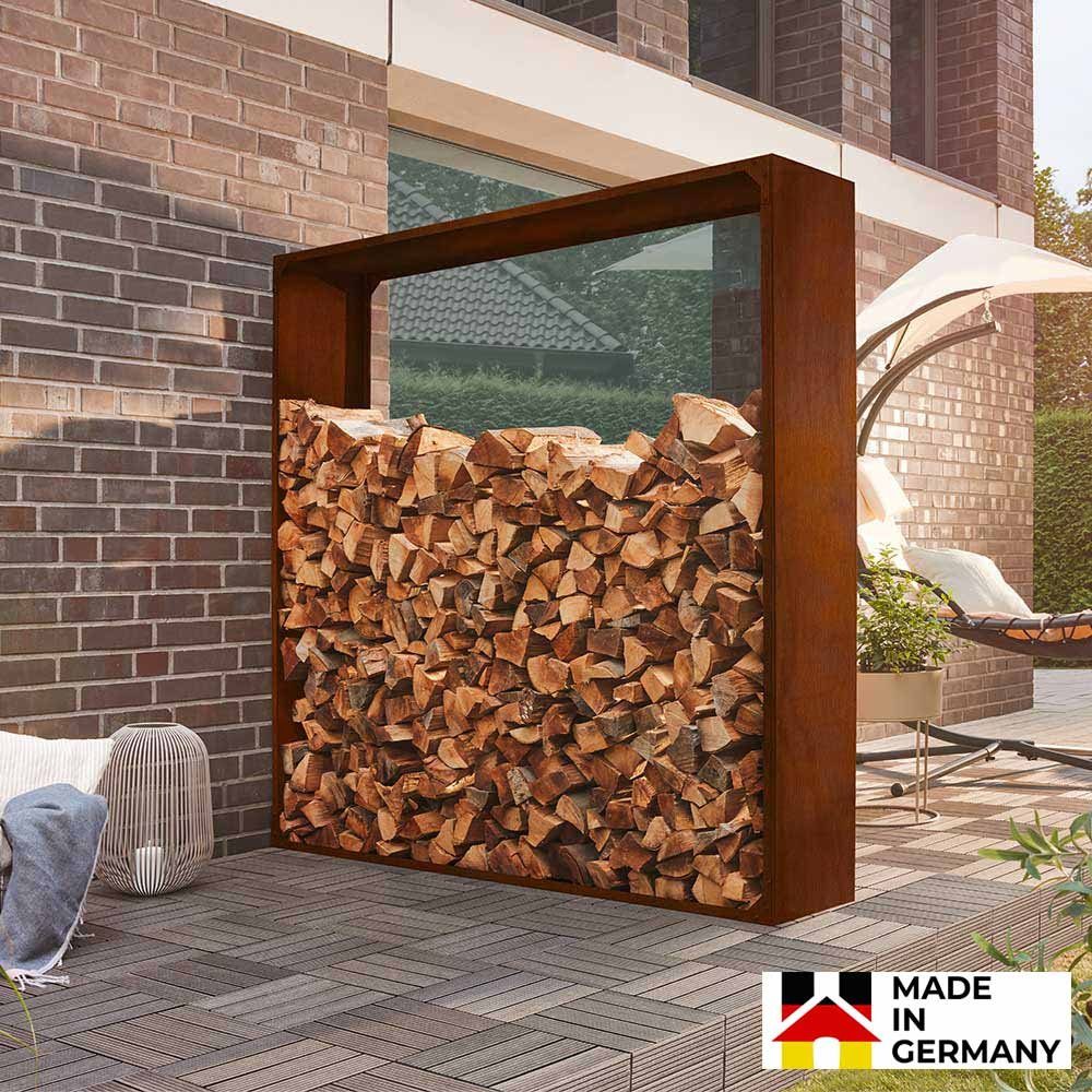 Made Feuerholzregal, DELUXE NANGA Holzlager BxTxH:180x38x180 HOME (HxBxT) Germany, in cm, Brennholzregal, - Outdoor 180x180x38cm, Kaminholzregal