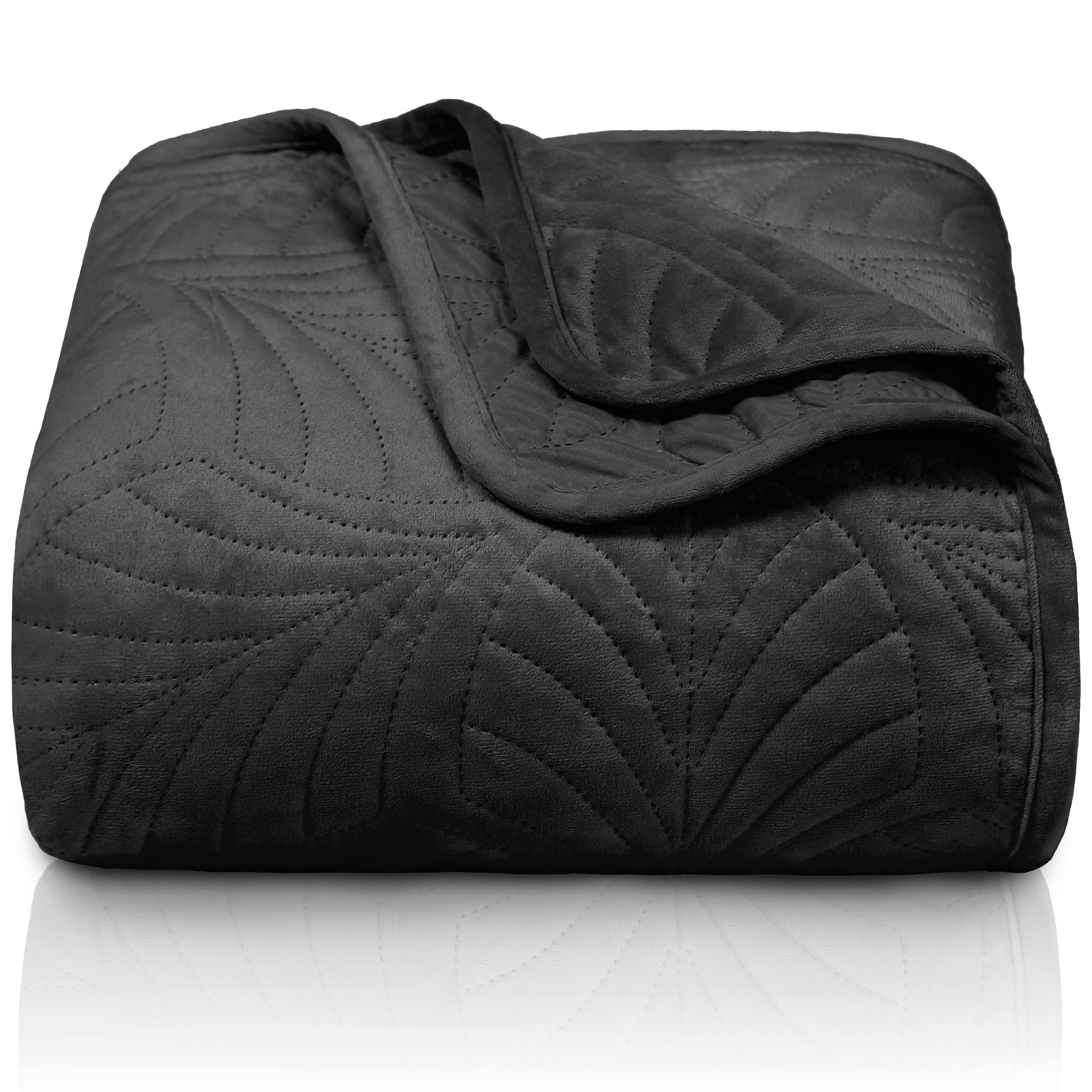 Gräfenstayn Tagesdecke Premium - Bettüberwurf mit Steppung & Blatt-Design, günstig online kaufen