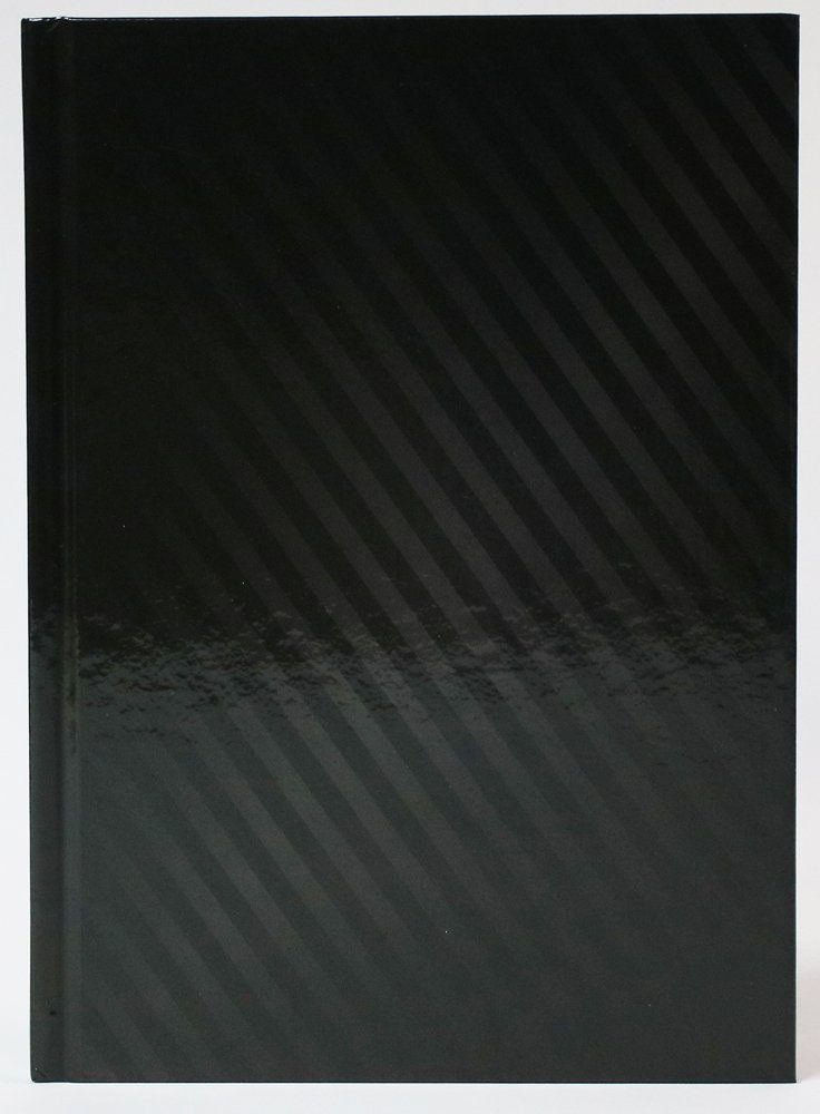 ADINA Notizbuch ADINA Notizbuch A4 fester Deckel kariert schwarz mit Streifen